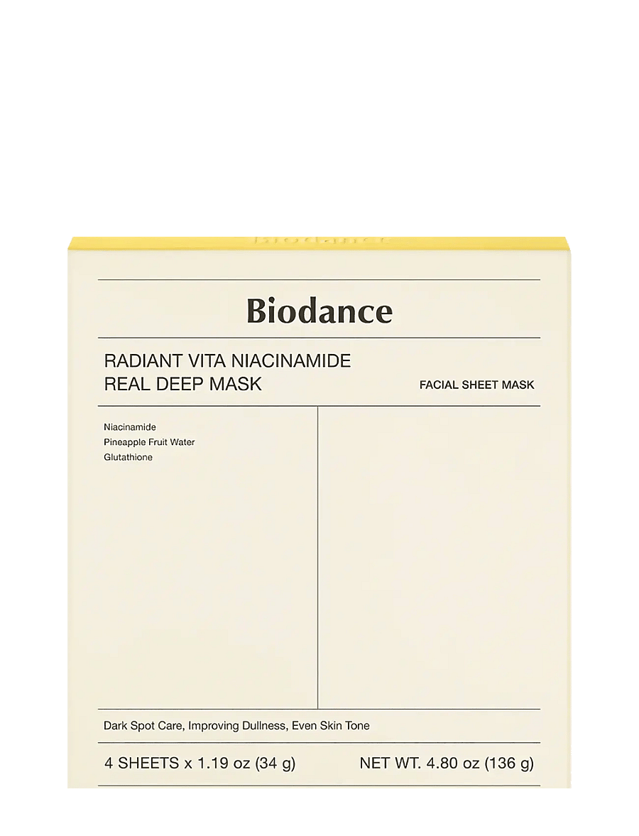 Biodance - Radiant Vita Niacinamide Real Deep Mask (4 pcs.) - näomask - clear - 0