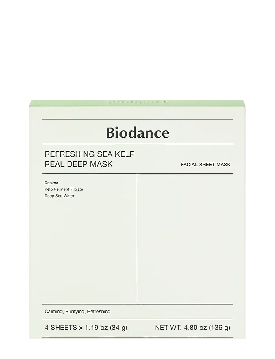 Biodance - Refreshing Sea Kelp Real Deep Mask (4 pcs.) - näomask - clear - 0