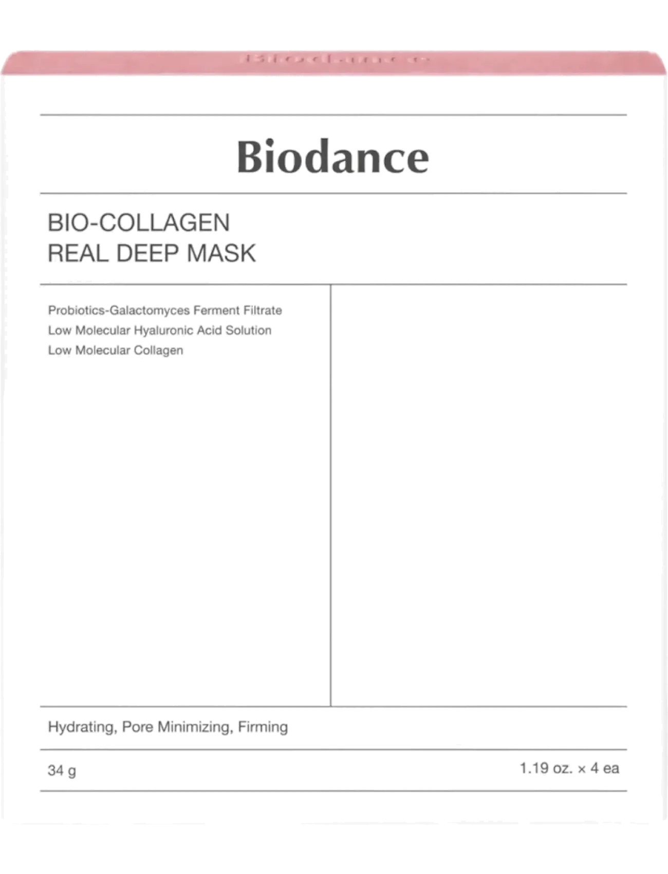 Biodance - Bio-Collagen Real Deep Mask 4-Pack - sheet masks - clear - 3