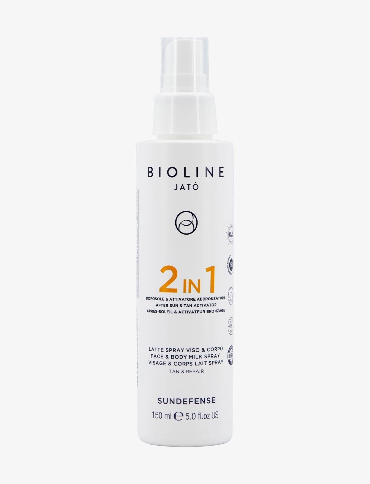 Bioline Jatò 2 IN 1 After Sun & Tan Activator Face & Body Milk Spray Tan & Repair - Hudvård - CLEAR / undefined