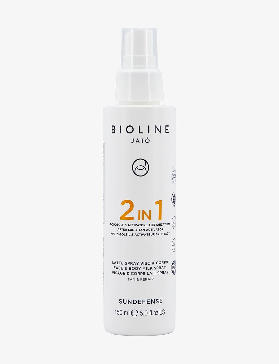 Bioline Jatò - 2 IN 1 After Sun & Tan Activator Face & Body Milk Spray Tan & Repair - kroppsvård - clear - 0