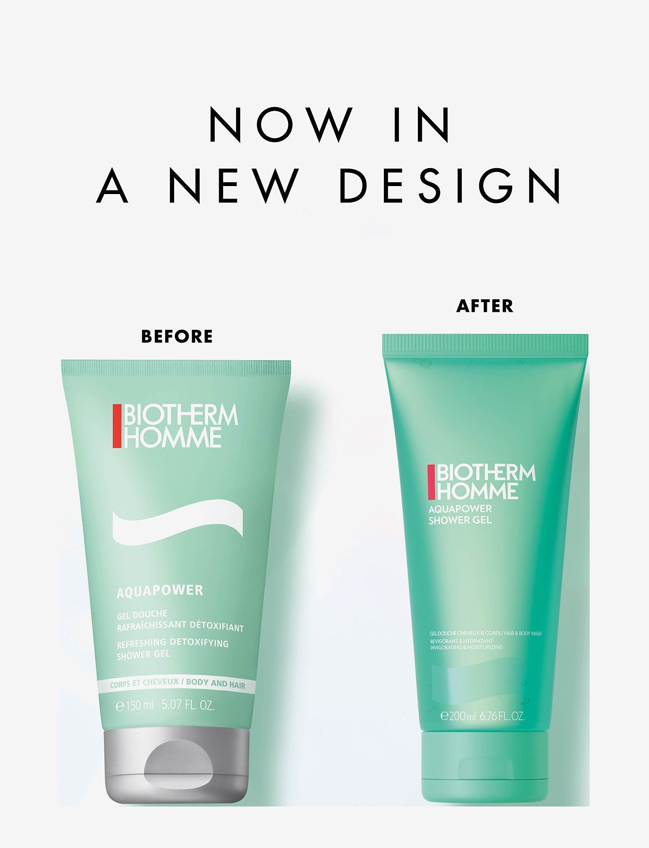 Biotherm - Biotherm Homme Aquapower Refreshing Showergel 200ml - shower gels - clear - 2