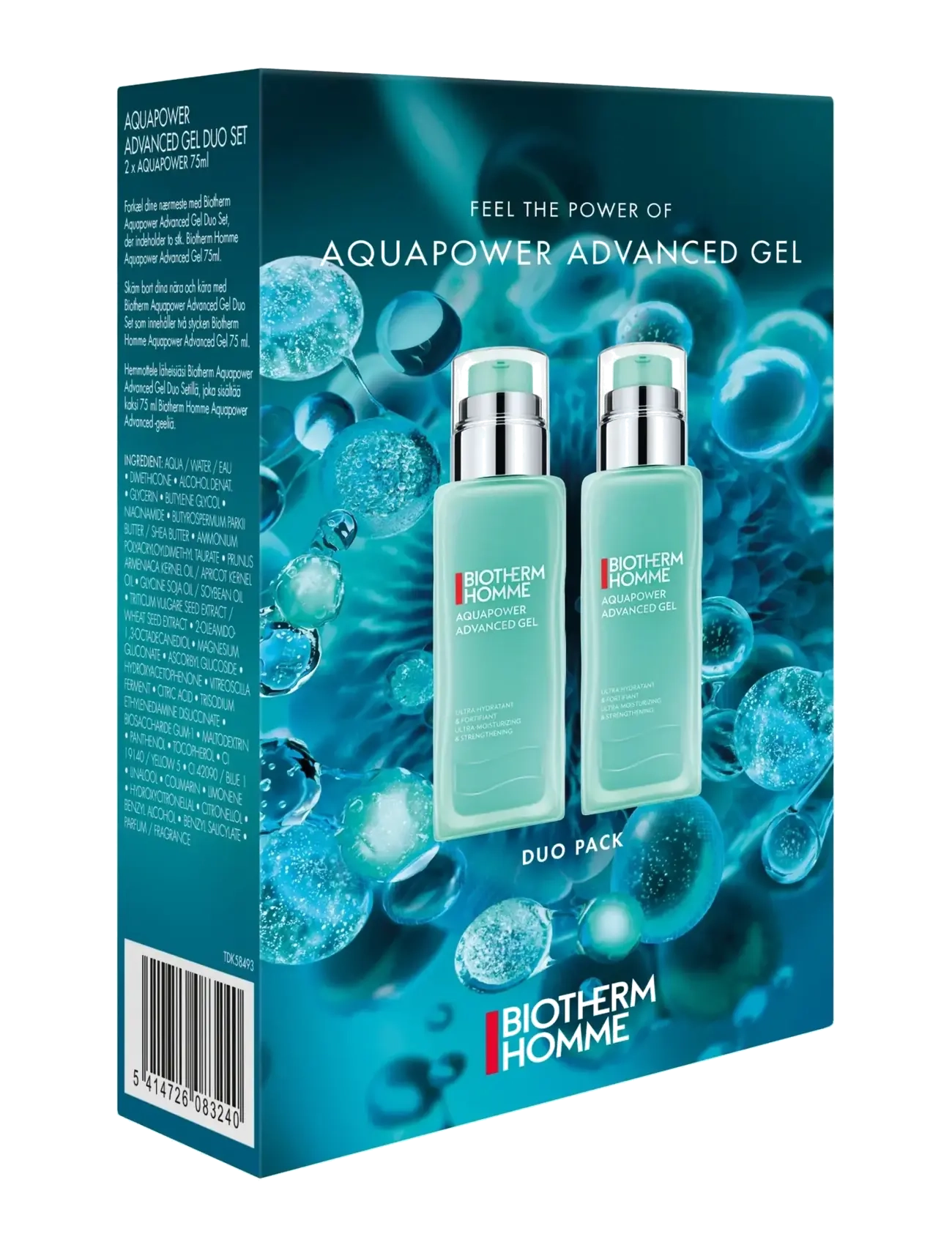 Biotherm Biotherm Aquapower Advanced Gel Duo Set 75ml 2025, 150 ml, Nude, Ansigt > Fugtighedscreme, Herre