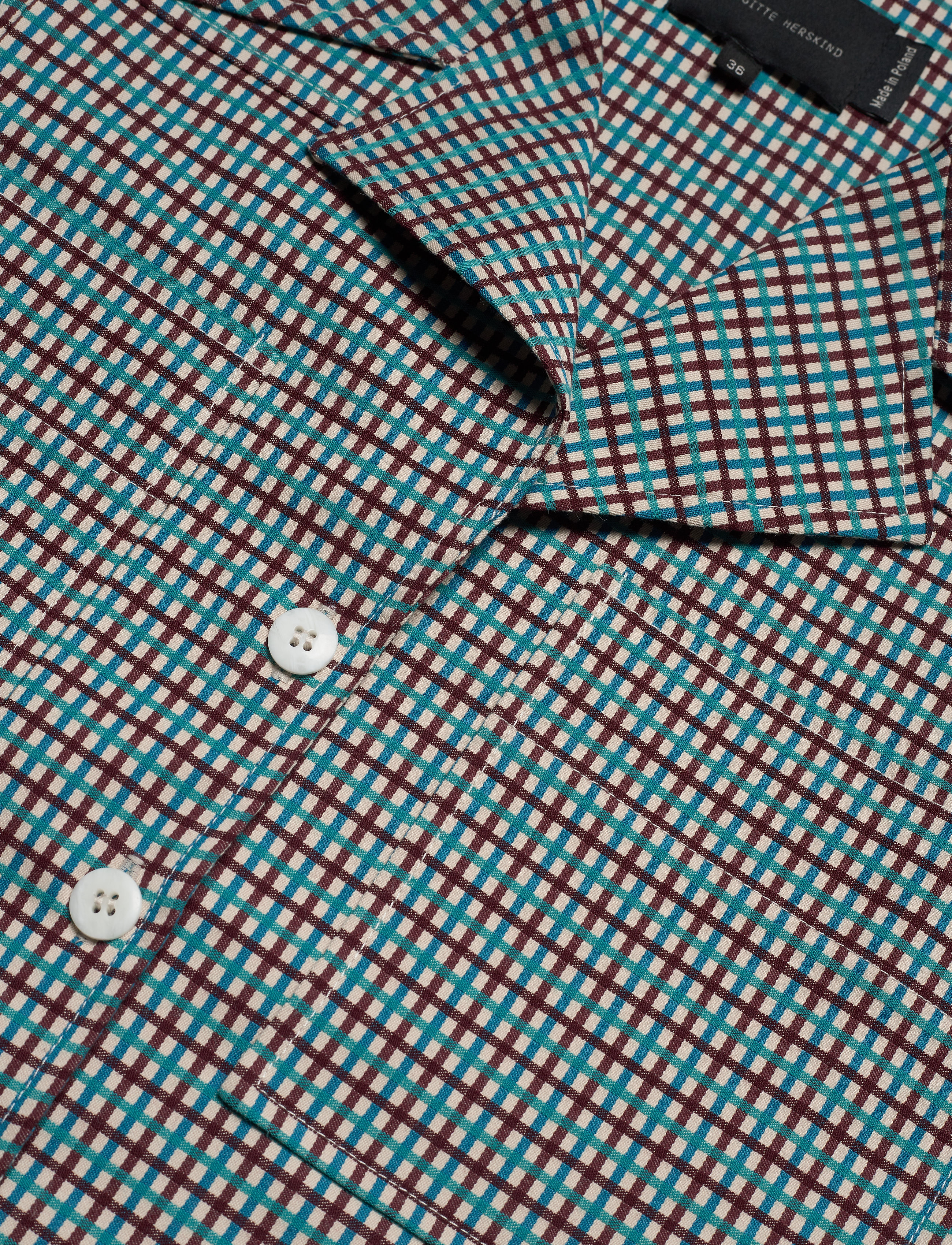 Birgitte Herskind - Seven Shirt - turquoise & brown checks - 2