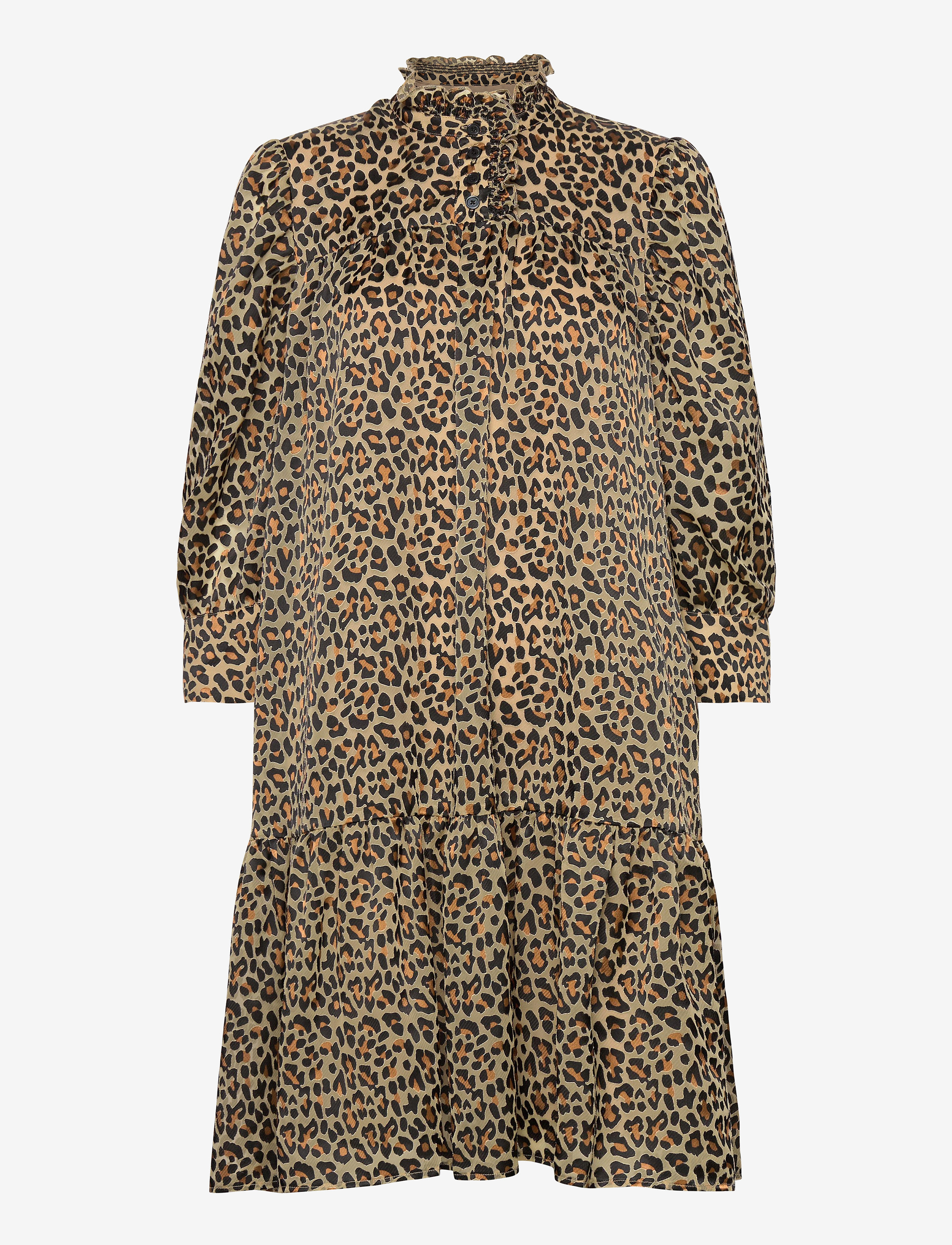 Birgitte Herskind Liva Dress, Kvinder, Flæset Leopardkjole, Brun, Str: 34