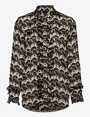 Birgitte Herskind - Marlin Shirt - long-sleeved blouses - horse print - 0
