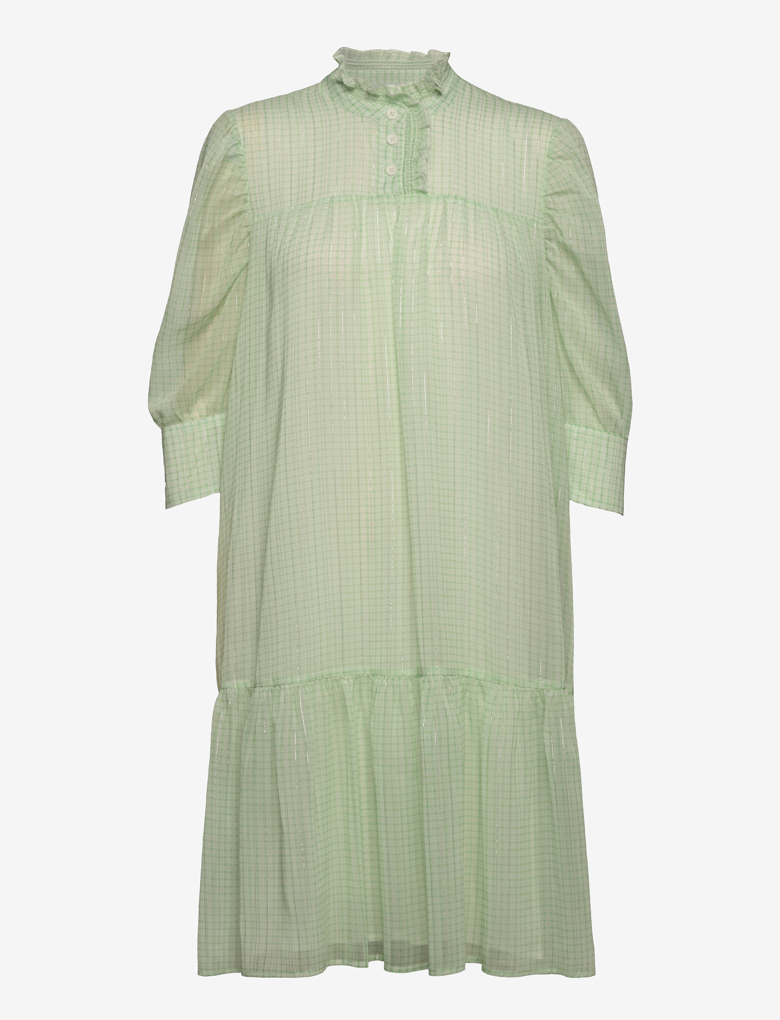 Birgitte Herskind Liva Dress - Tøj - LIGHT GREEN CHECKS / green