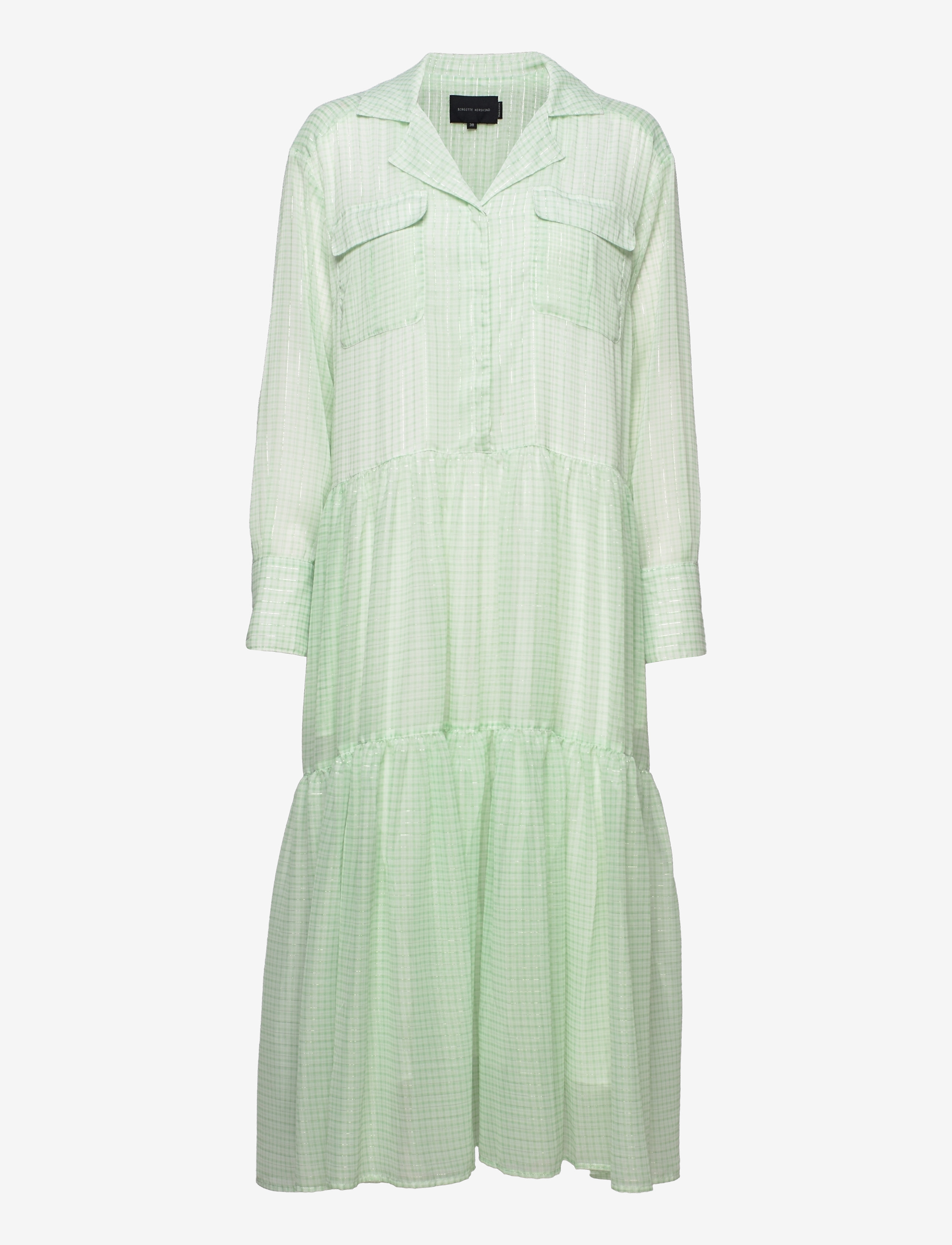 Birgitte Herskind Trine Ltd. Dress - Light Green Checks - Birgitte Herskind - LIGHT GREEN CHECKS / green