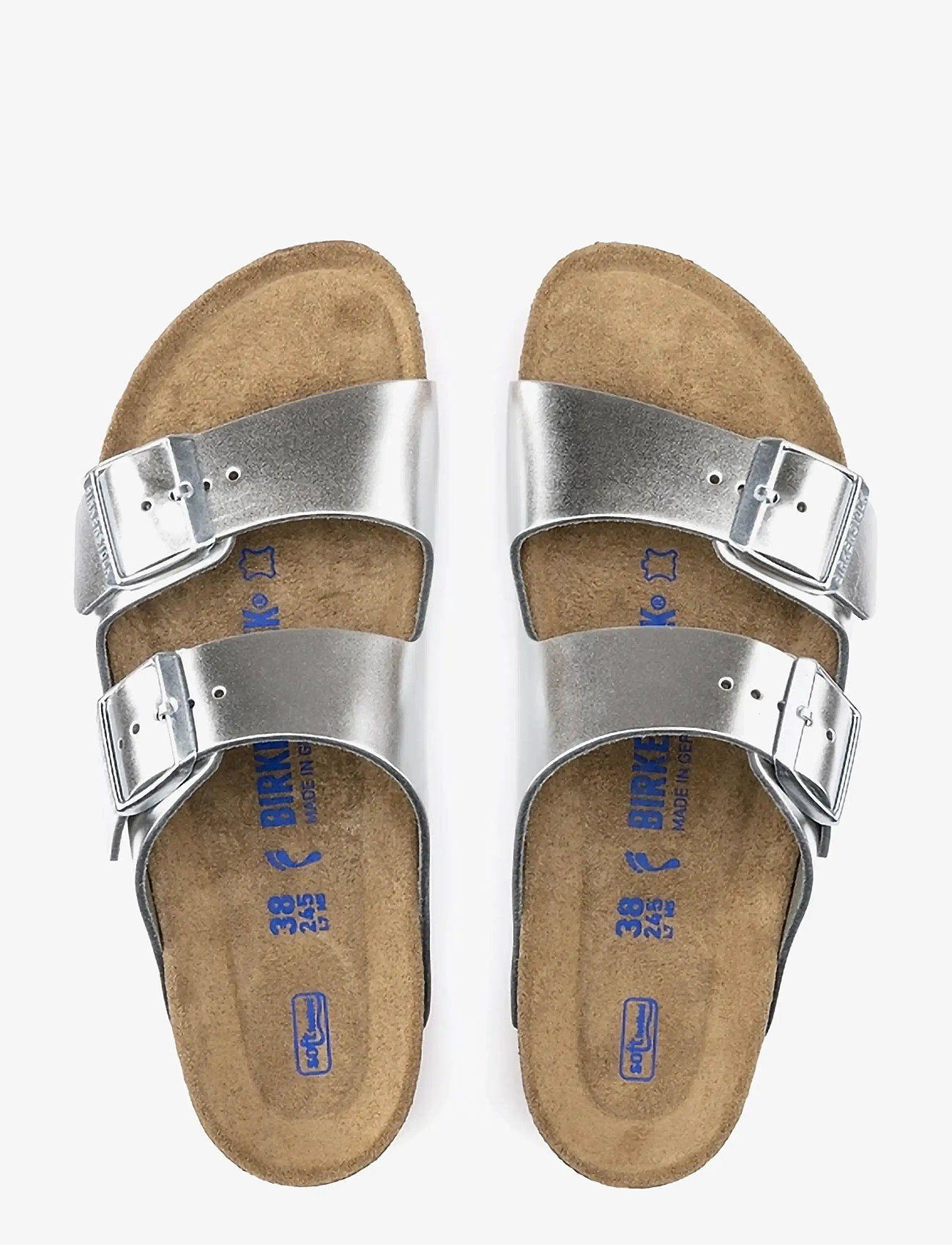 Birkenstock - Arizona Soft Footbed - płaskie sandały - metallic silver - 1