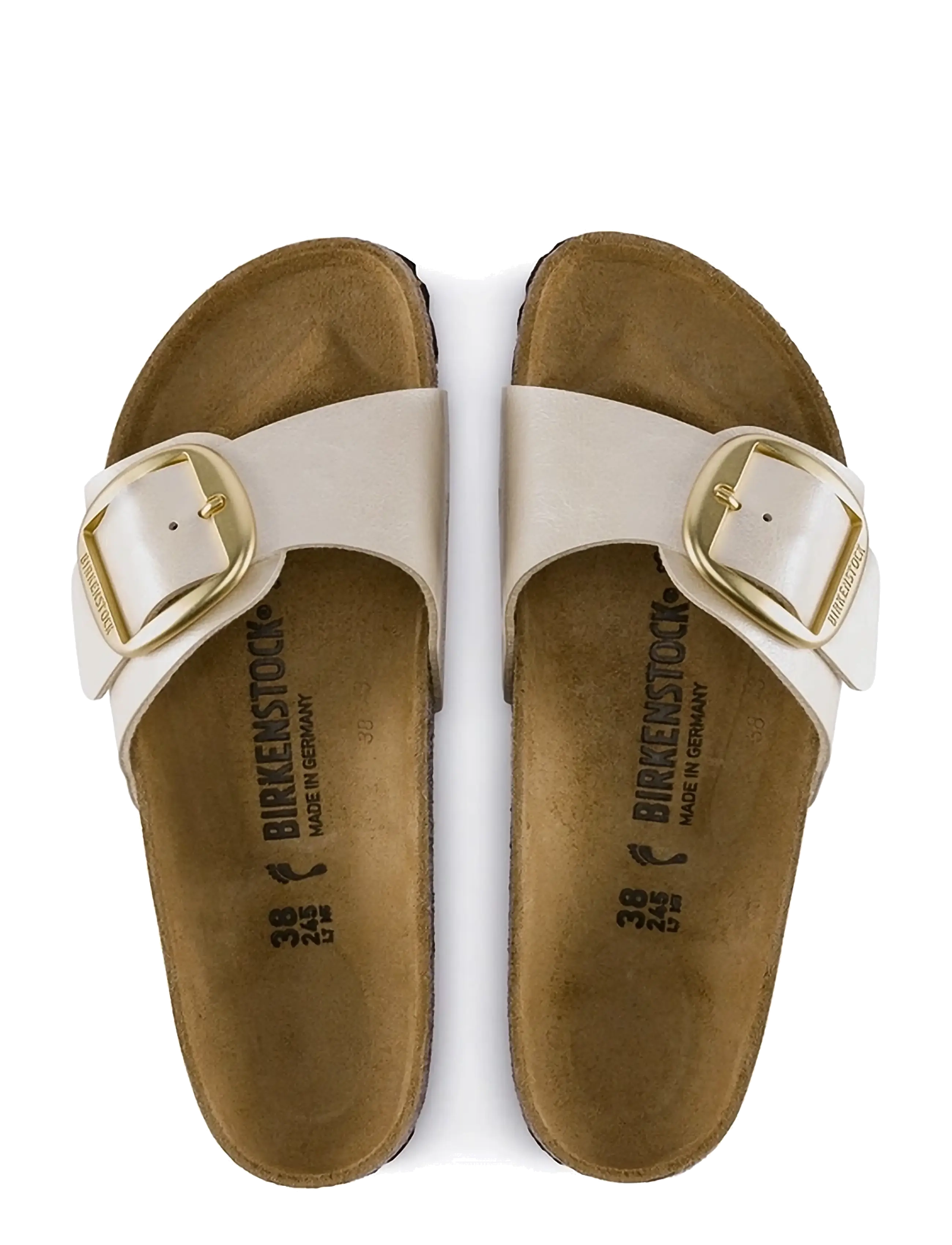 Birkenstock - Madrid Big Buckle BF - platta sandaler - graceful pearl white - 1
