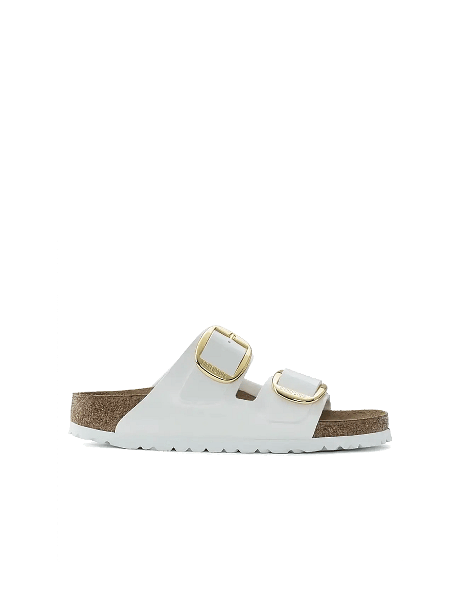 Birkenstock - Arizona BB BF - platta sandaler - patent white - 2