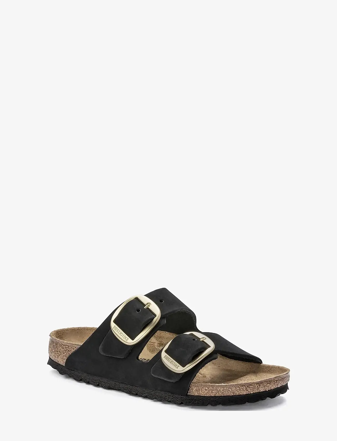Birkenstock - Arizona Big Buckle LENB Black (gold) - kontsata sandaalid - black - 0