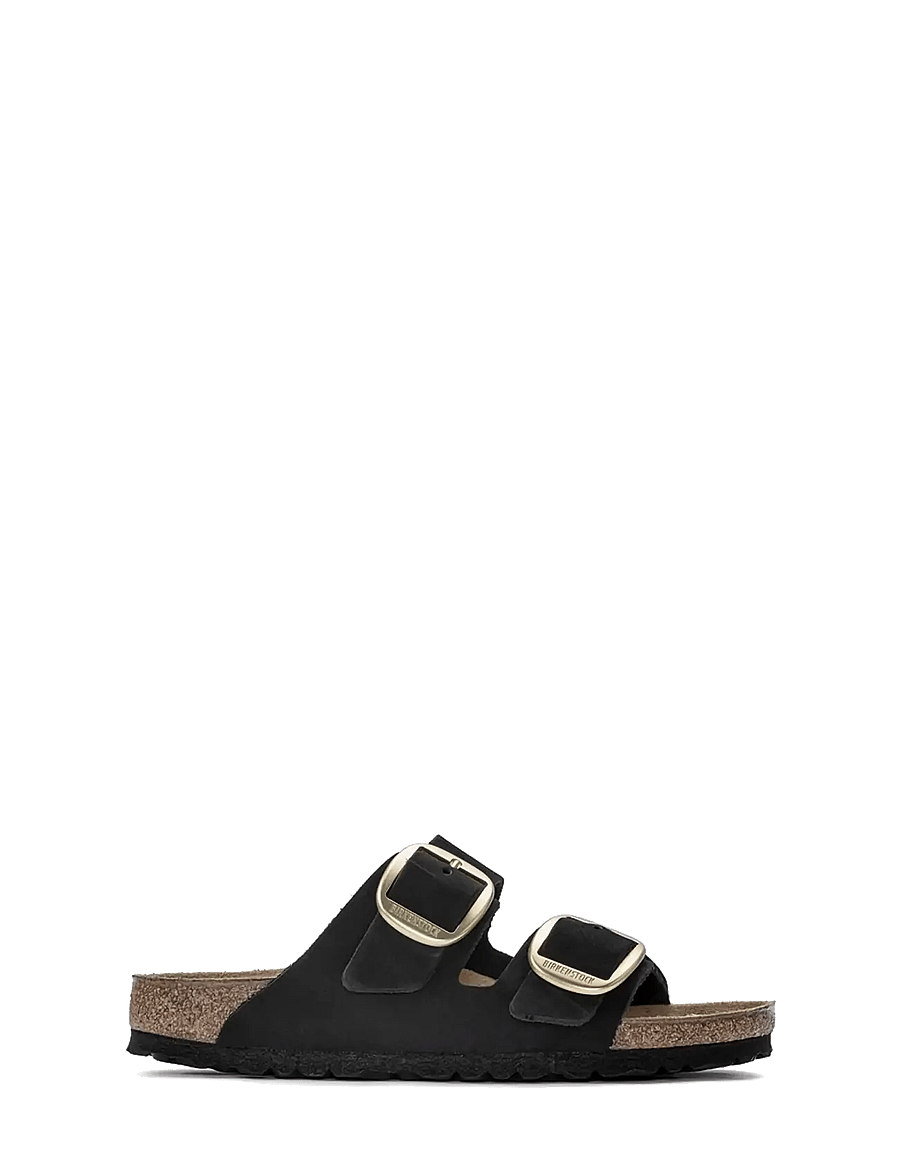Birkenstock - Arizona Big Buckle LENB Black (gold) - platta sandaler - black - 2