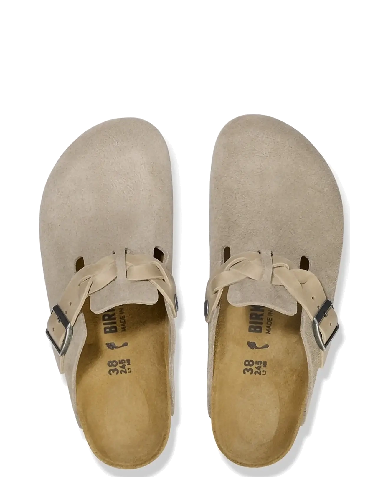 Birkenstock - Boston Braided LEOI/LEVE Taupe - flat mules - taupe - 1