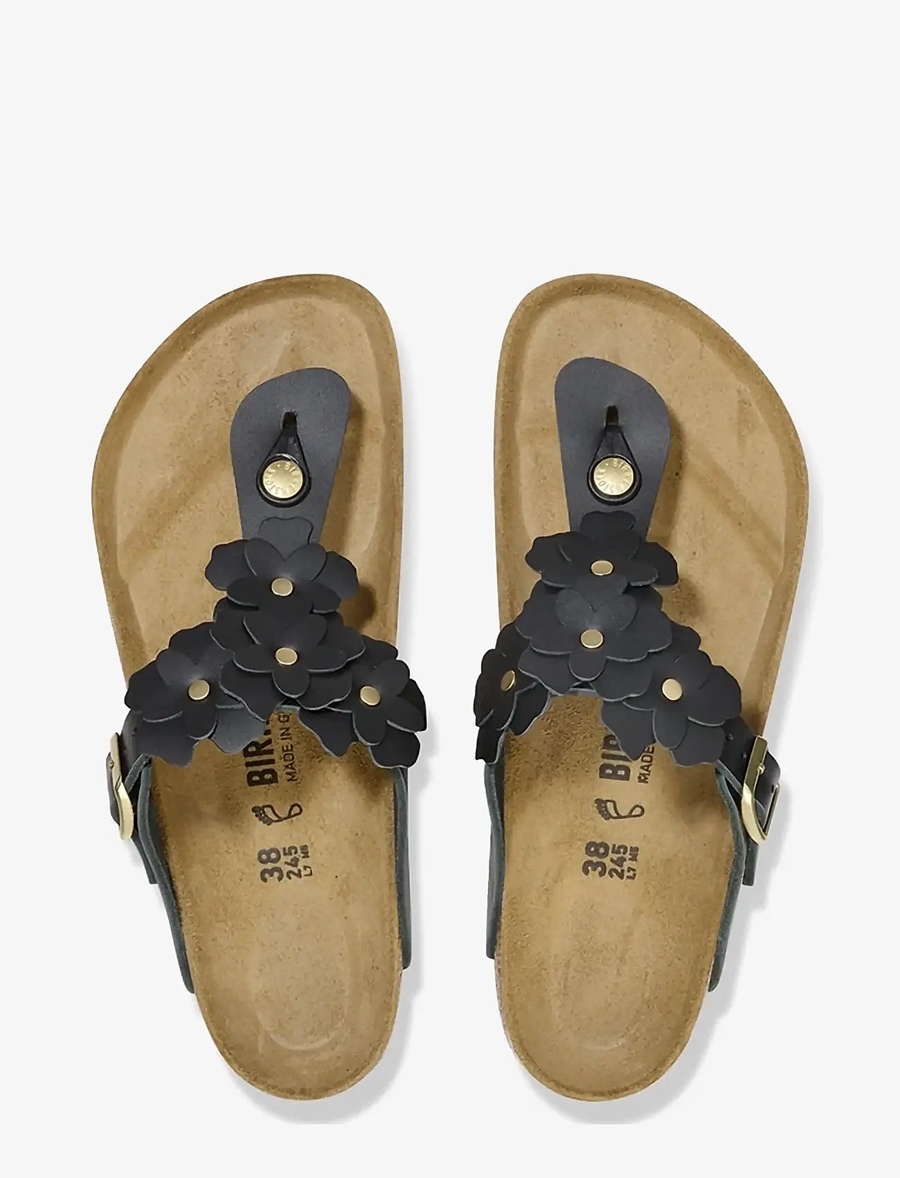 Birkenstock - Gizeh Flowers LE - flade sandaler - black - 1