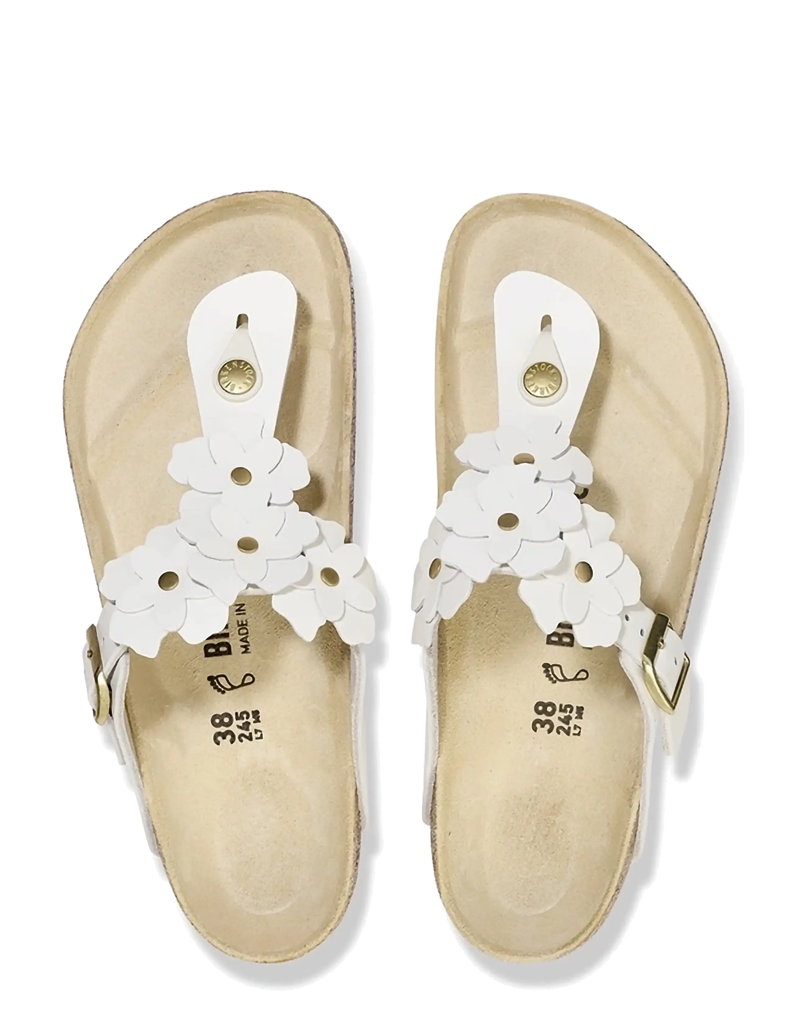 Birkenstock - Gizeh Flowers LE - flache sandalen - white - 1