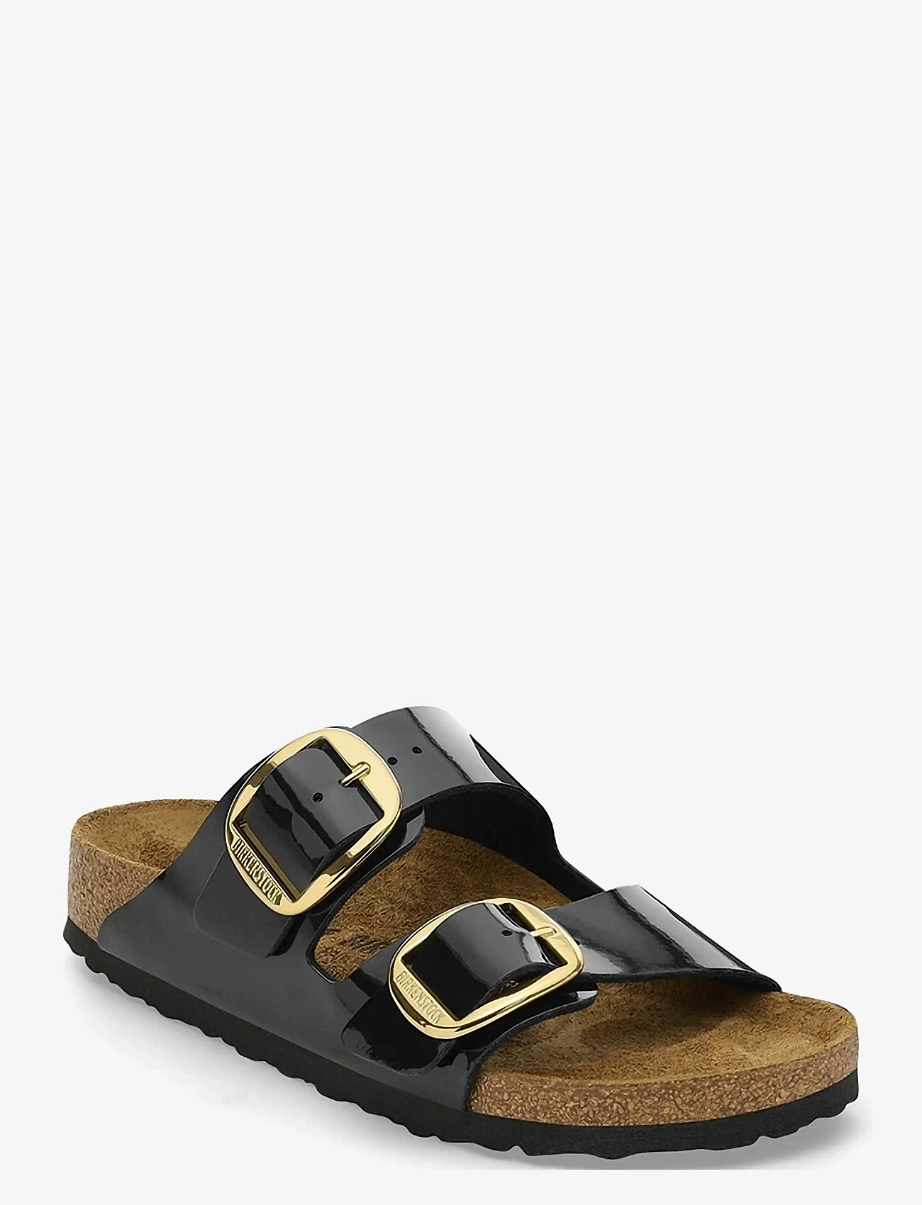 Birkenstock - Arizona Big Buckle BF - flade sandaler - patent black/gold - 0