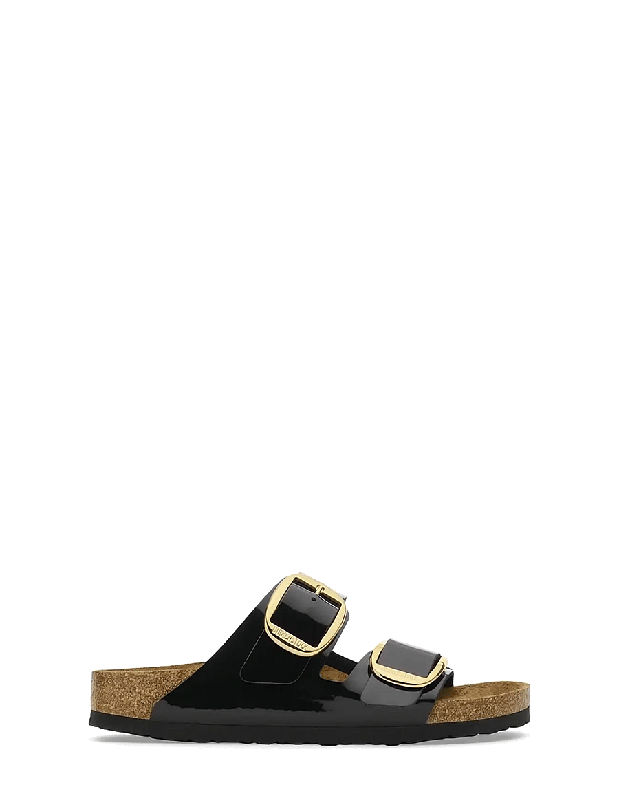 Birkenstock - Arizona Big Buckle BF - platta sandaler - patent black/gold - 2