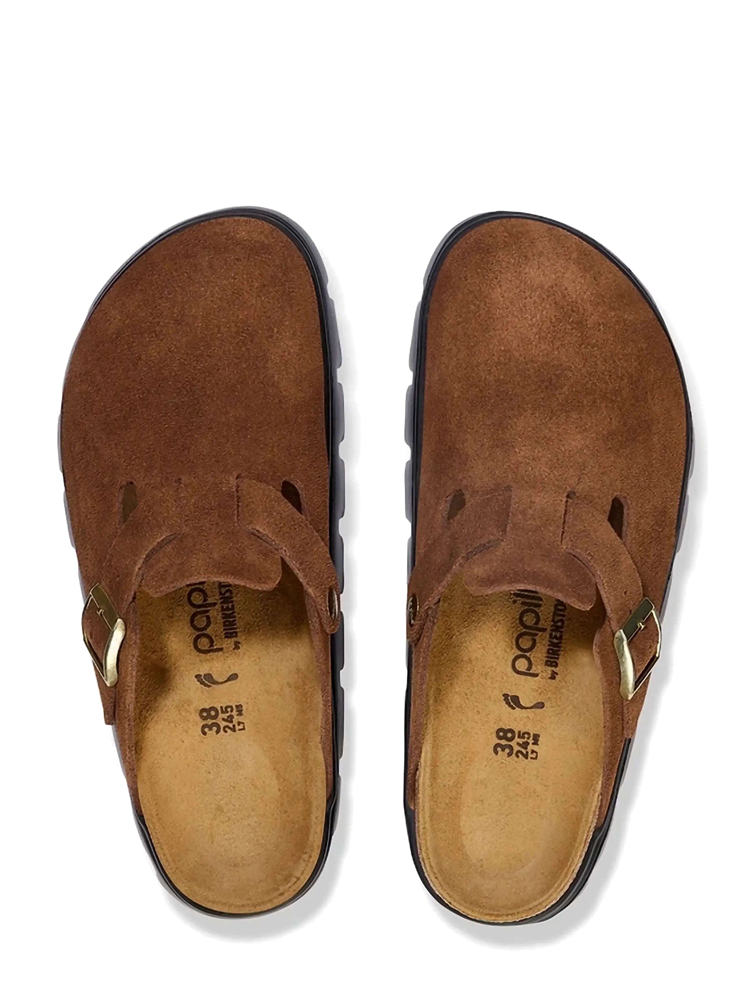 Birkenstock - Boston Chunky LEVE Dark Tea/Black - flade mules - dark tea/black - 1