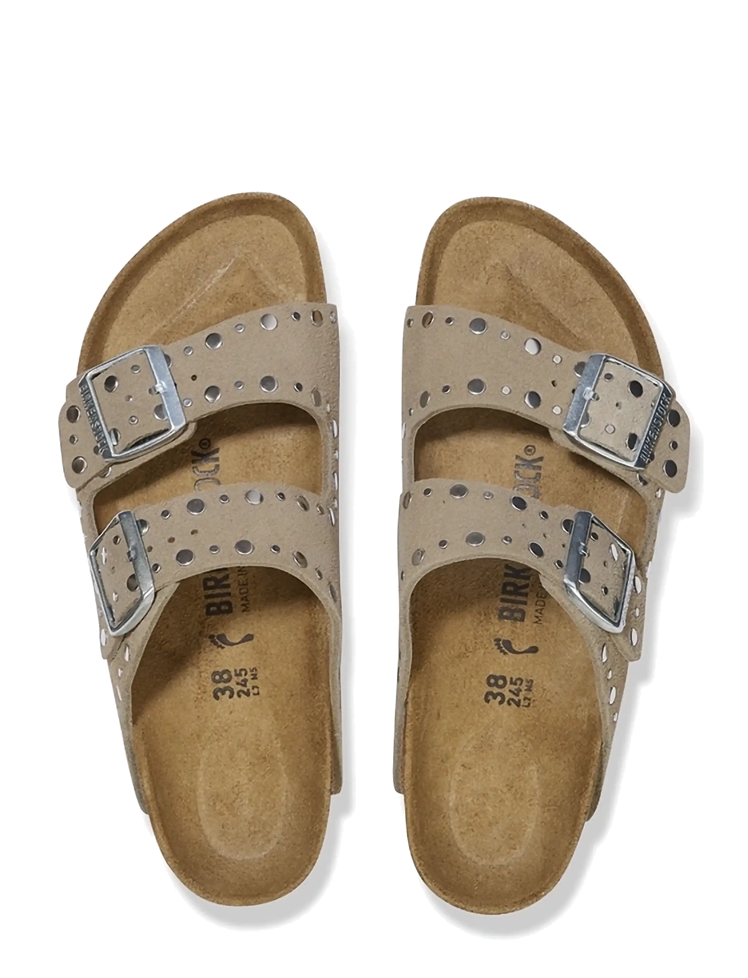 Birkenstock - Arizona Rivet LEVE Taupe - flat sandals - taupe - 1