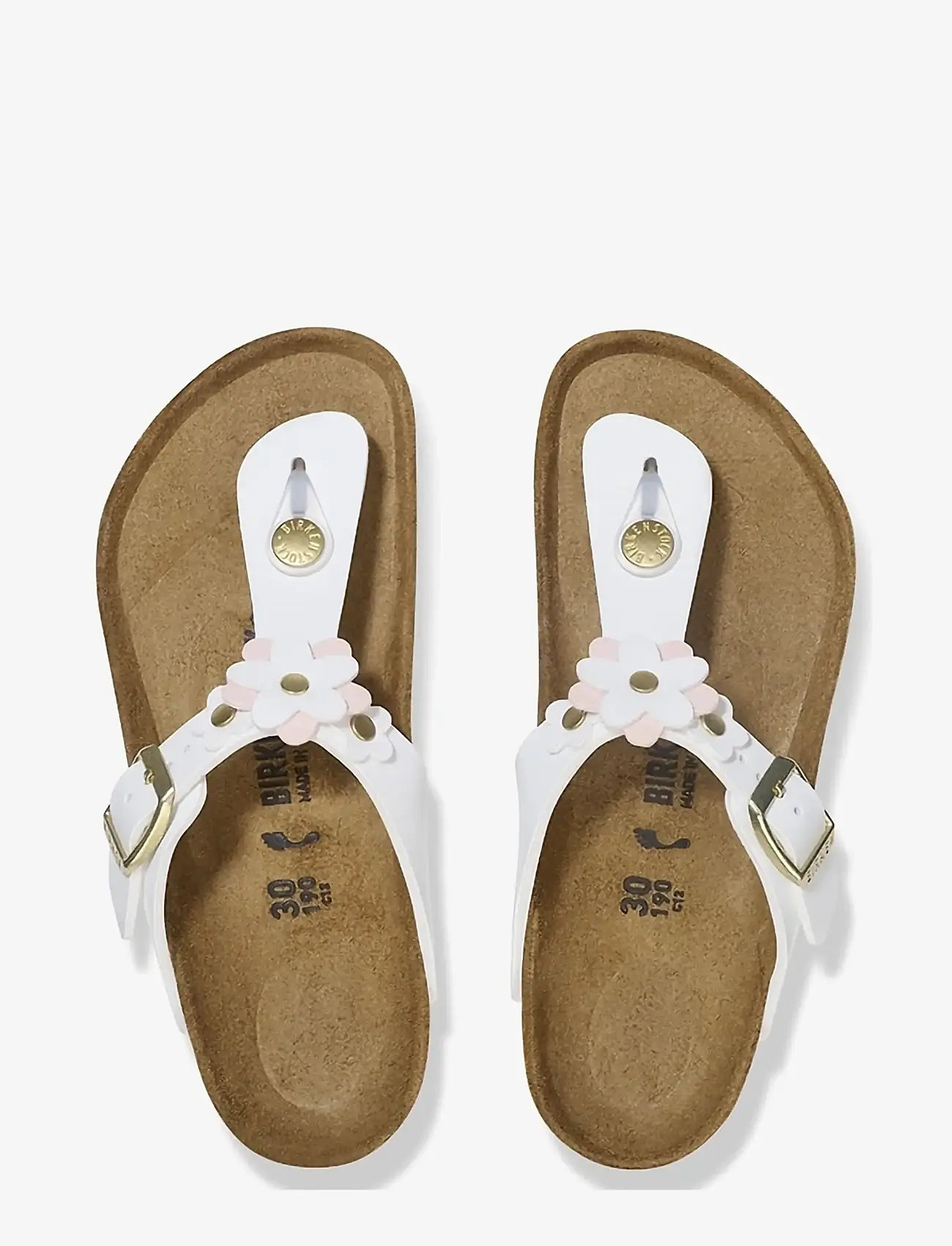 Birkenstock - Gizeh Kids Flowers BF - hjemmesko - white - 1