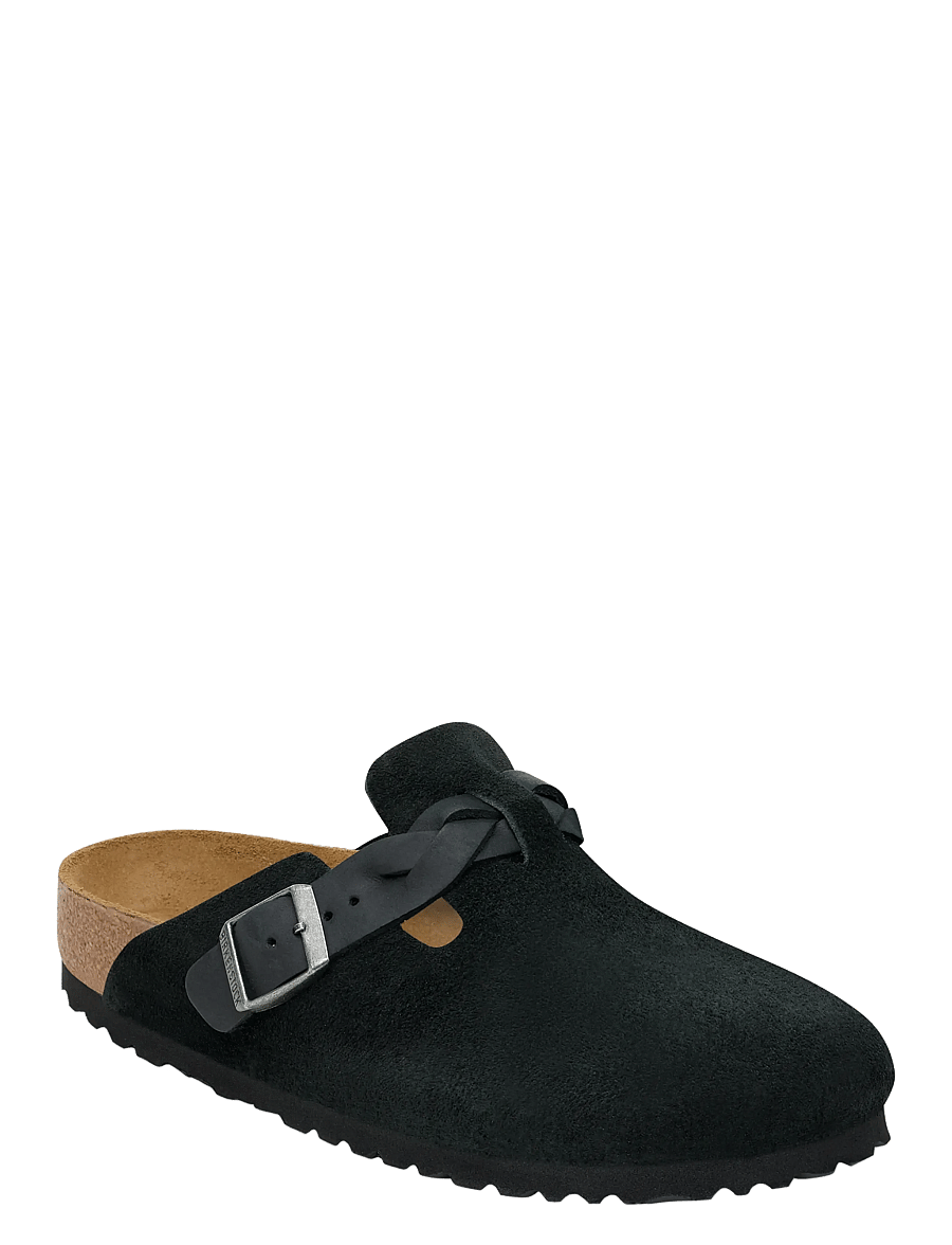 Birkenstock - Boston Braided LEOI/LEVE Black - flache pantoletten - black - 0