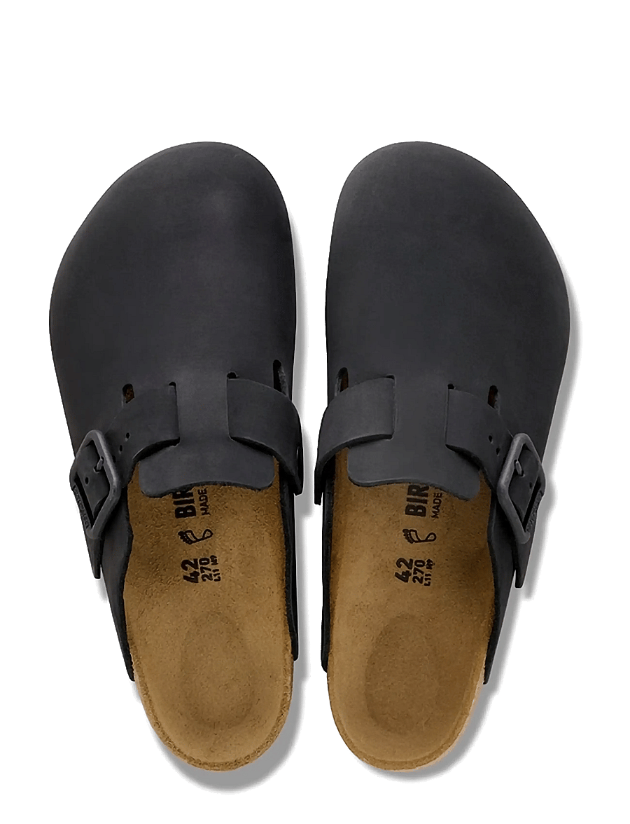 Birkenstock - Boston WB LENB Black - mules & clogs - black - 1