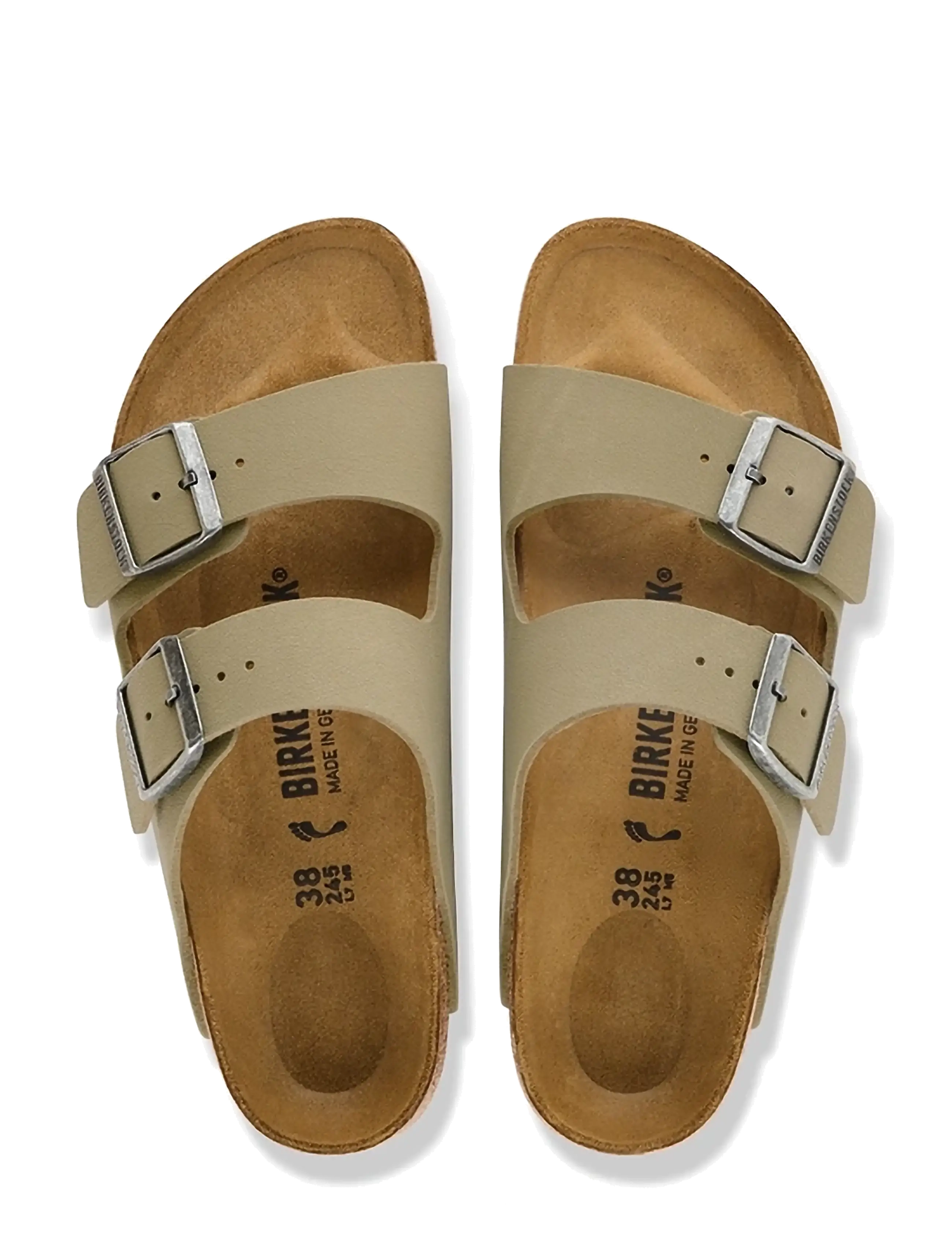 Birkenstock - Arizona BF Faded Khaki/Dark Brown OS - flade sandaler - faded khaki/dark brown os - 1