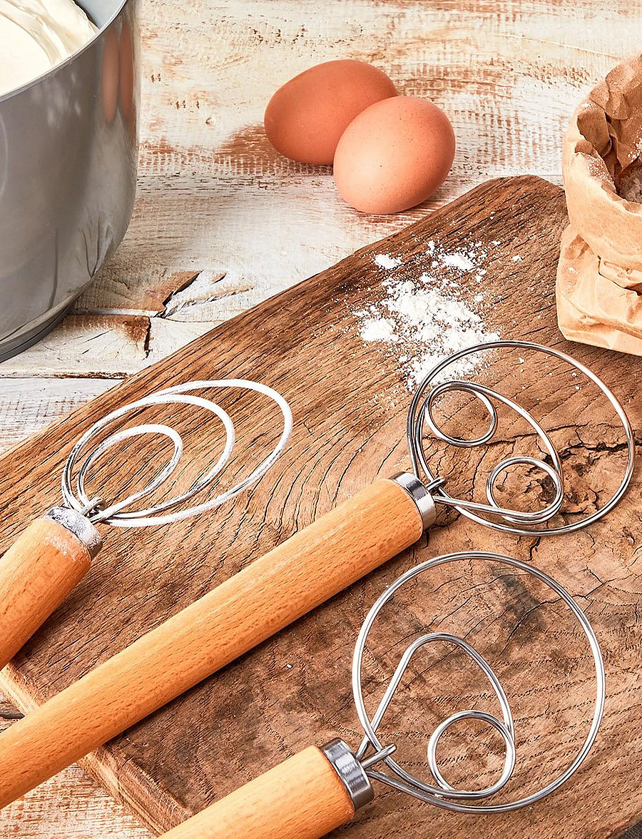 birkmann - Birkmann Danish Dough Whisk Double Loop 34 cm - visplid - silver - 0