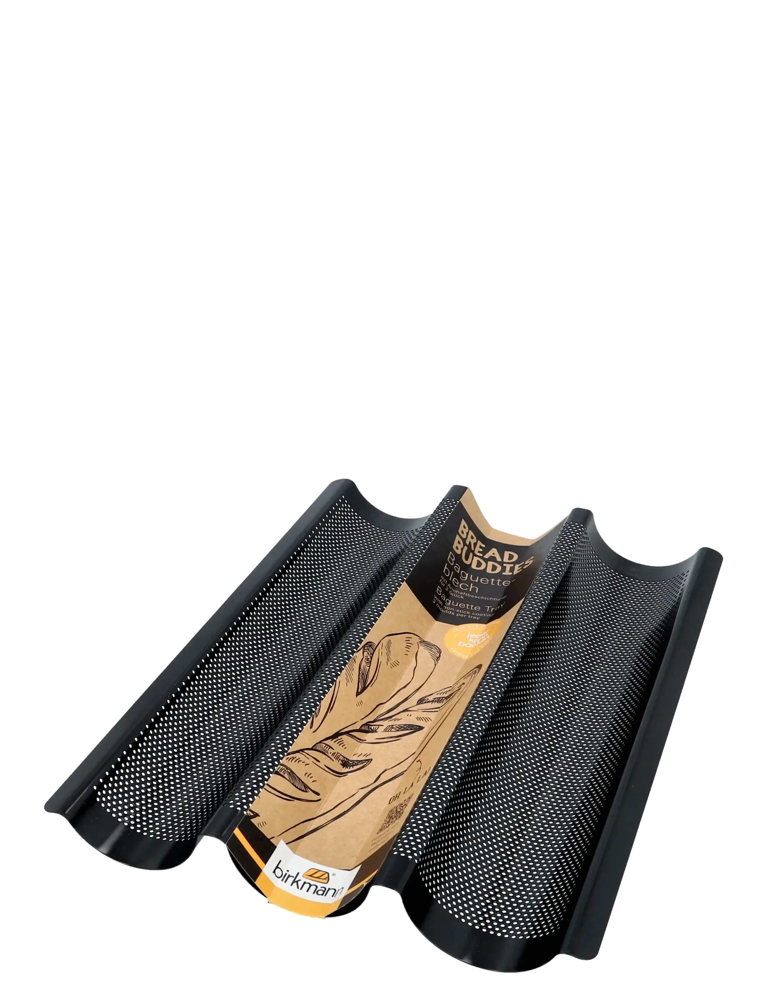 birkmann Birkmann Perforated Baguette Tray 3 Pcs, 38.5X 28X 4, Black, Bageforme > Brødforme, Unisex