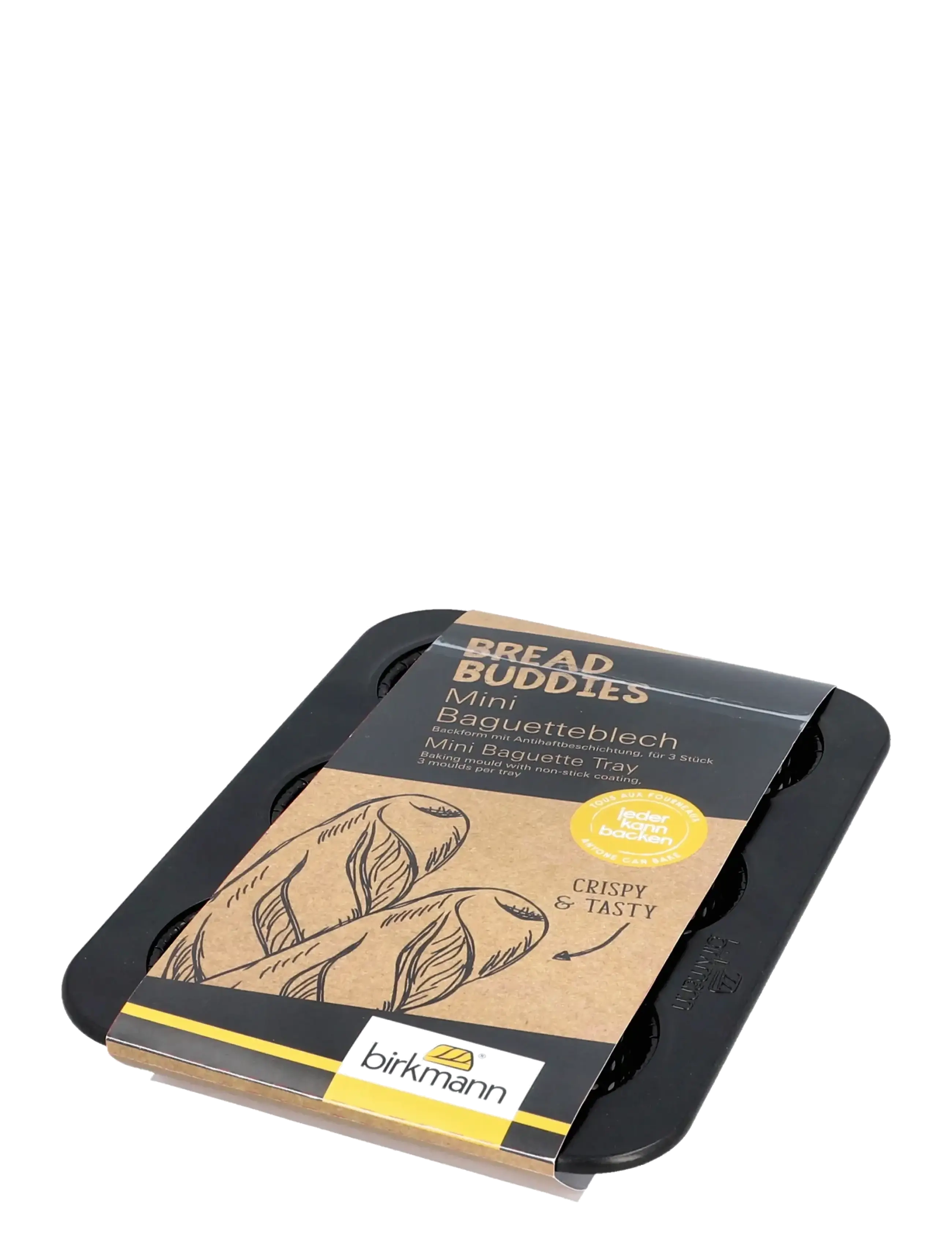 birkmann - Birkmann Perforated Mini Baguette Tray 3 pcs - brødforme - black - 1