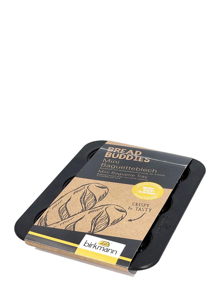birkmann - Birkmann Perforated Mini Baguette Tray 3 pcs - brotbackformen - black - 1
