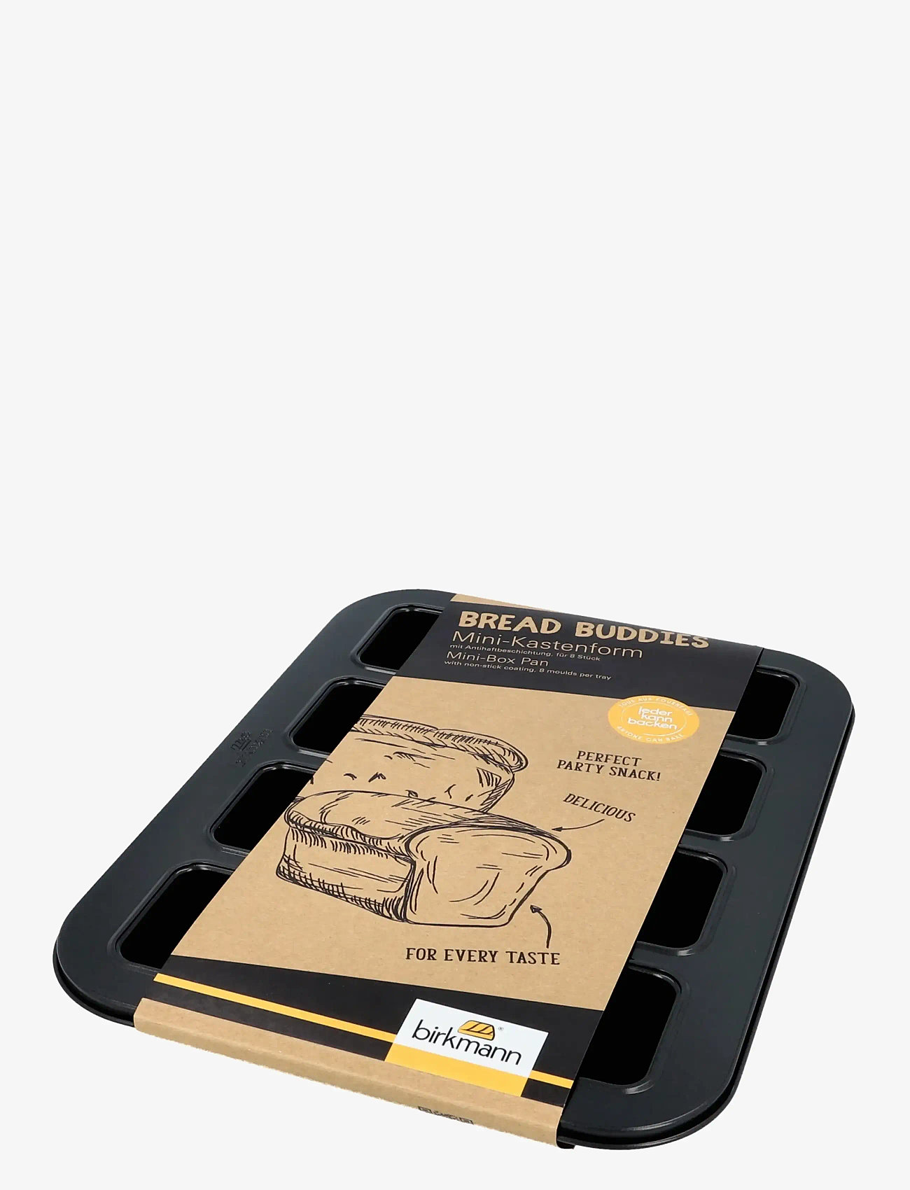 birkmann - Birkmann Mini Loaf Tray 8 pcs - duonos kepimo formos - black - 0