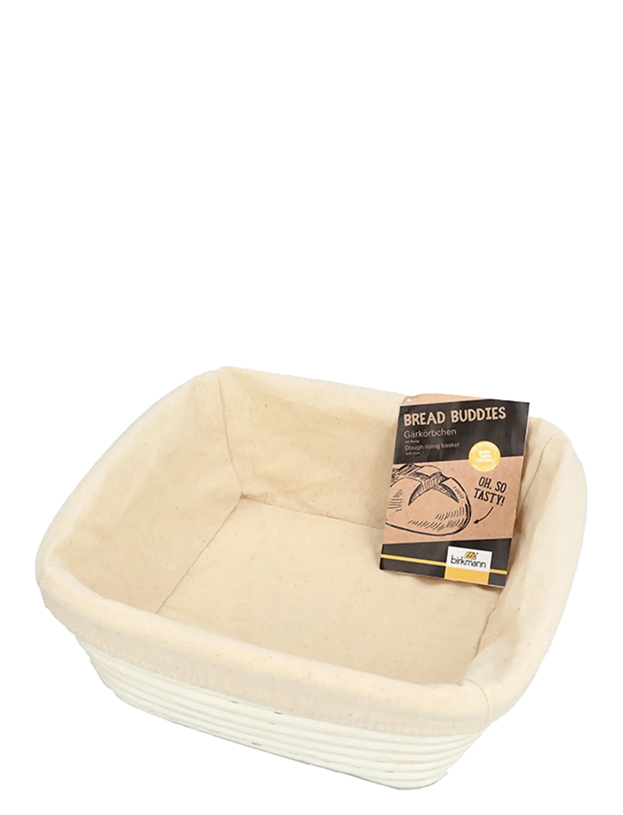 birkmann Proofing Basket Square With Cotton Cloth 25 Cm, Andet bagetilbehør, Beige, Str: 26X 26X 9.5