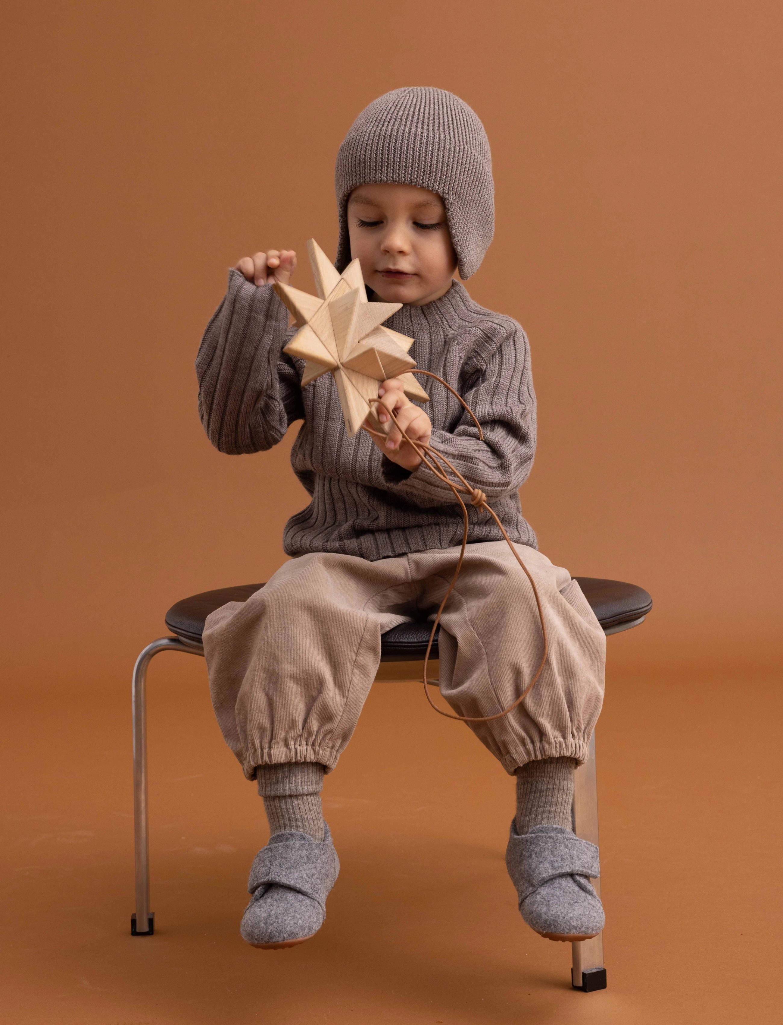 Bisgaard Baby Wool, Børn, Baby Uld Velcro Sutsko, Grå, Str: 18/11.4CM
