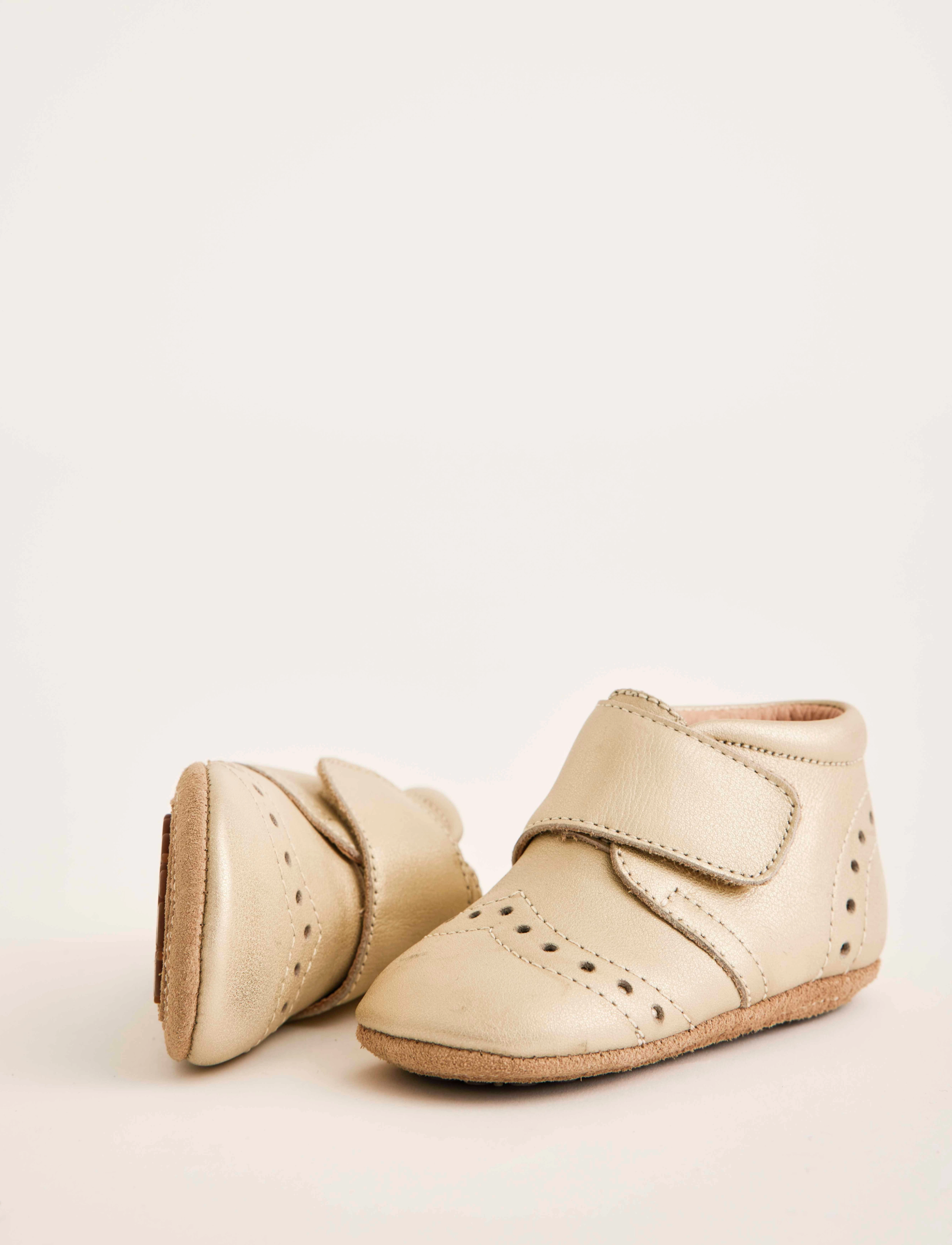 Bisgaard Petit, Børn, Brogue Babystøvletter, Guld, Str: 18/11.4CM