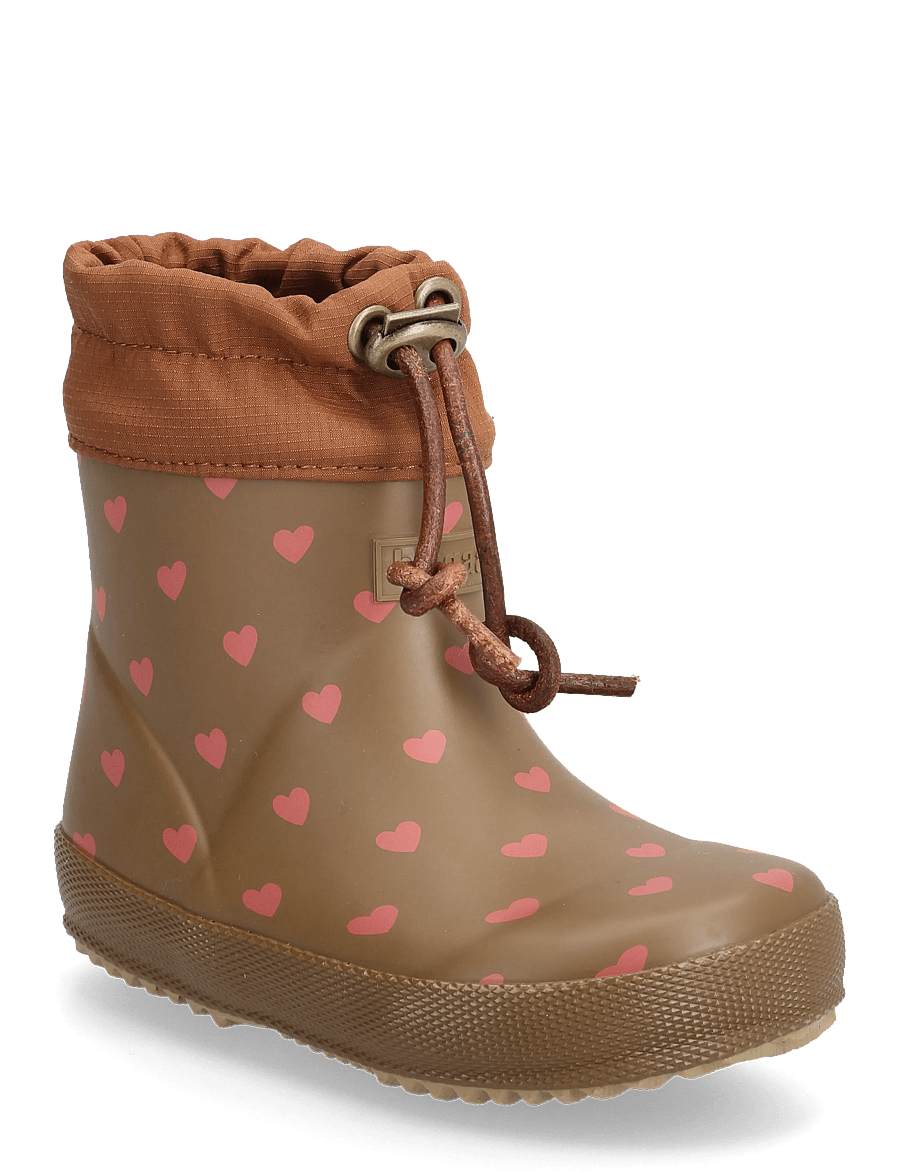 Bisgaard - bisgaard baby thermo - gefütterte gummistiefel - chocolate heartbeat - 1