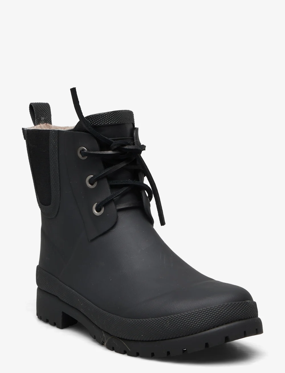 Wool lined top rubber boots