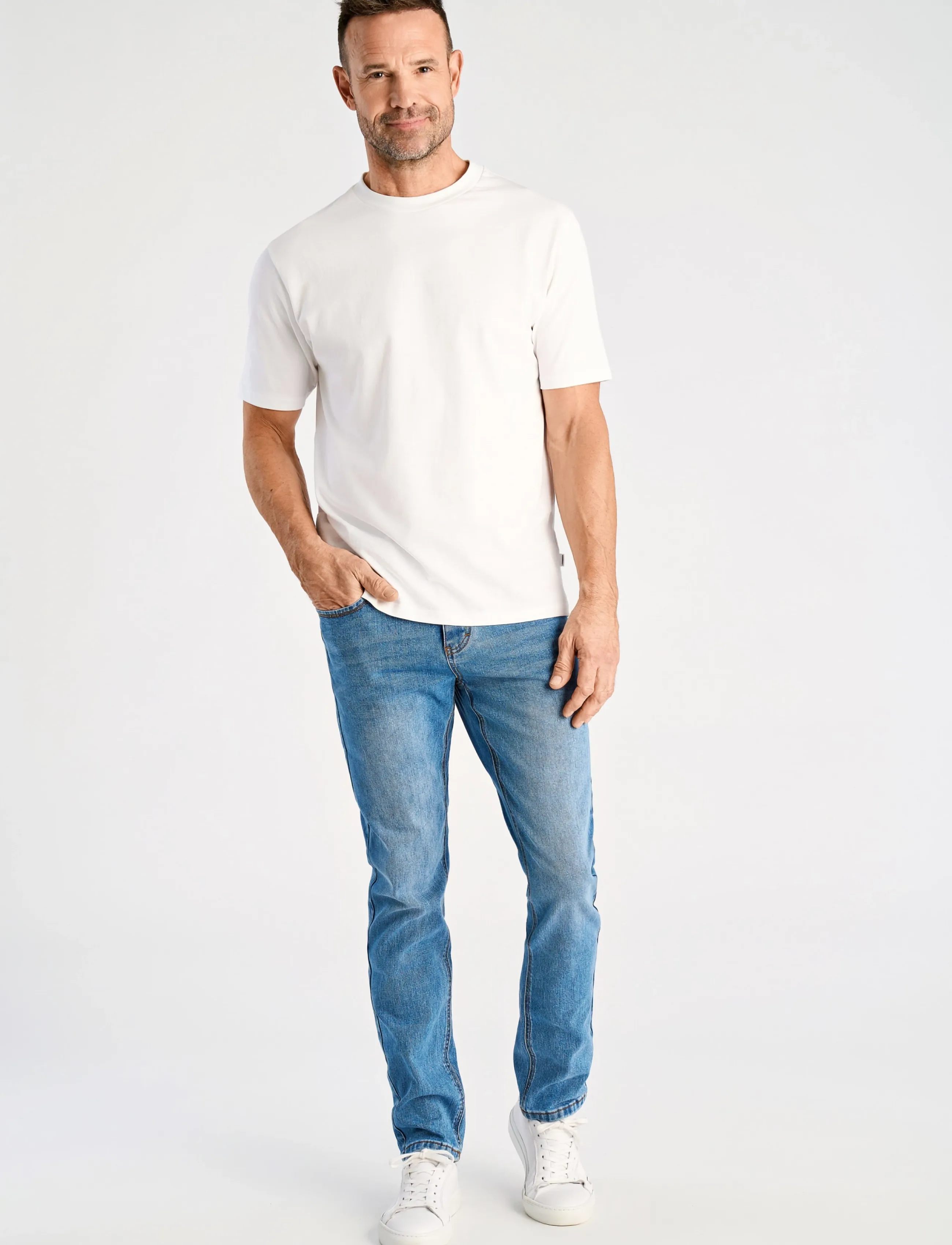 Bison Superflex 5 Pocket Jeans Stay Cool, Mænd, Fem Lomme Jeans, Blå, Str: 32 x 34