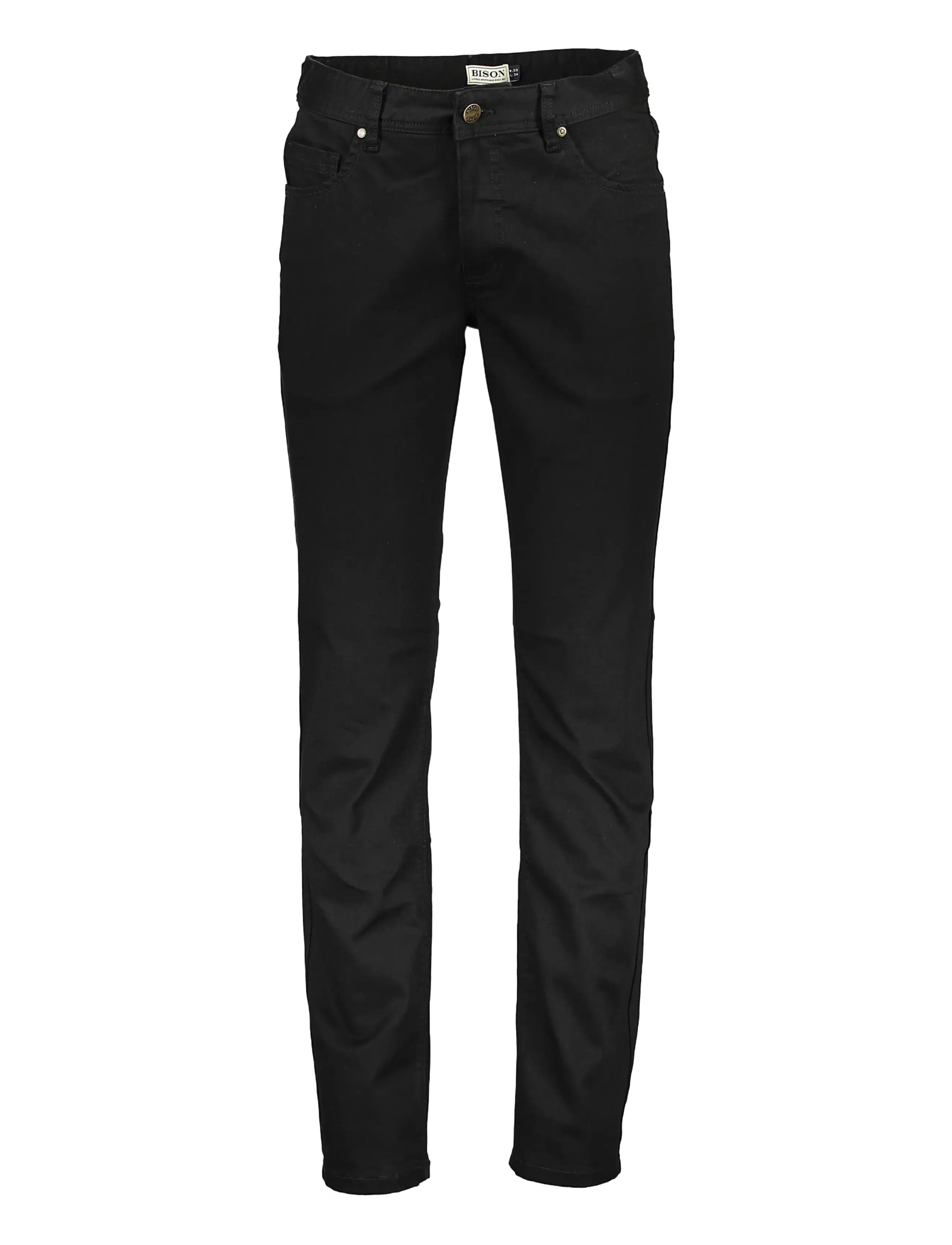 Bison 5 Pocket Jeans Superflex Tapered Fit, Mænd, Tilspidsede Jeans, Sort, Str: 32 x 30
