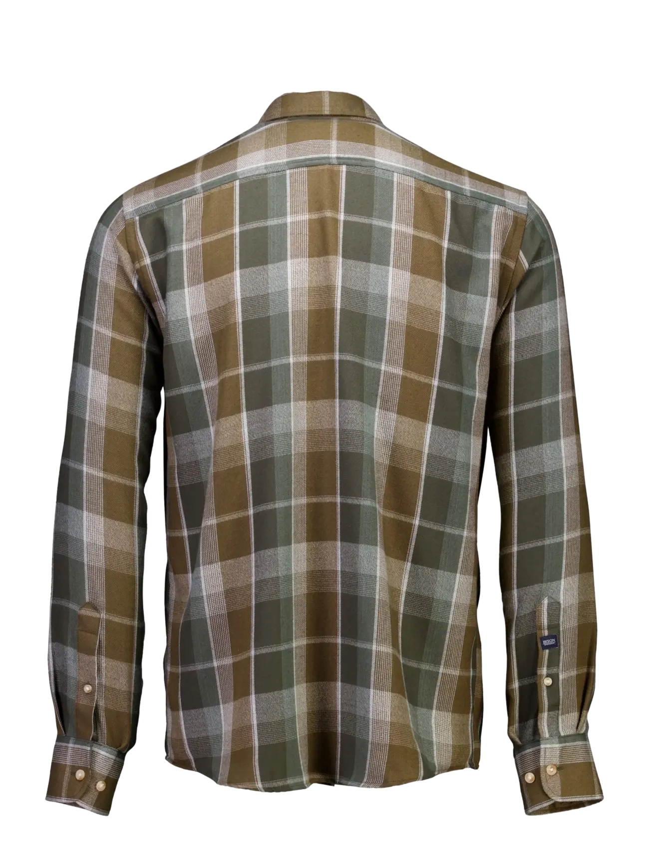 Bison - Super soft check L/S - checkered shirts - dk army - 2