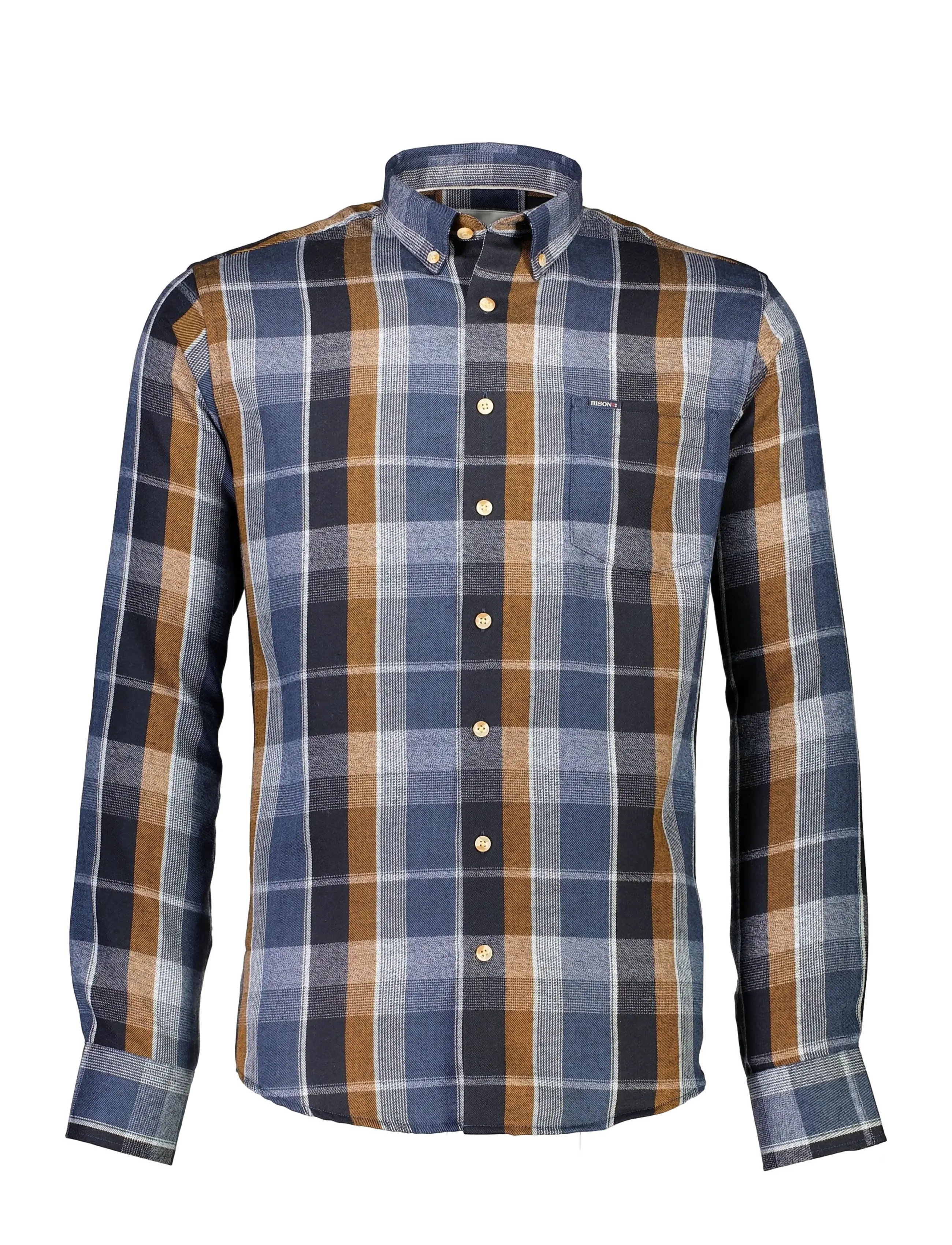 Bison - Super soft check L/S - karierte hemden - navy - 1