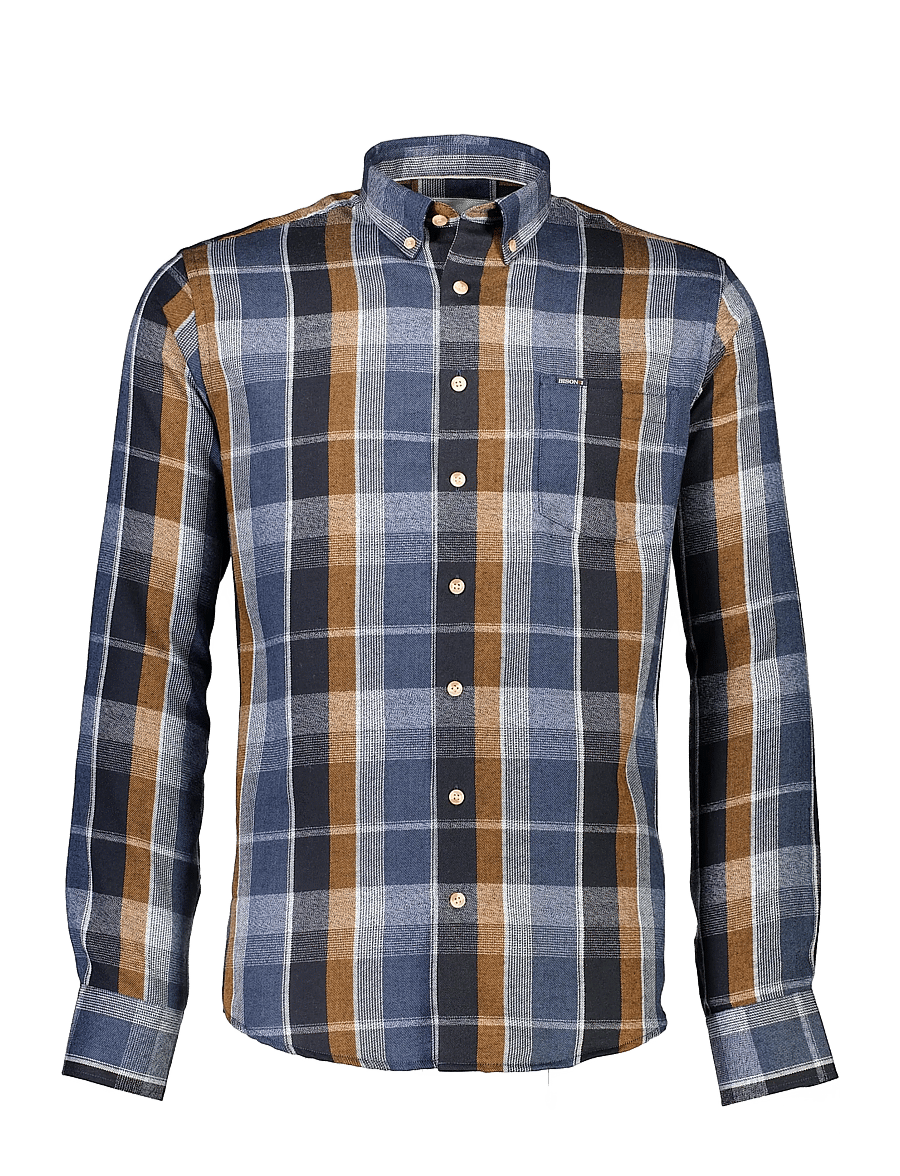 Bison - Super soft check L/S - karierte hemden - navy - 1