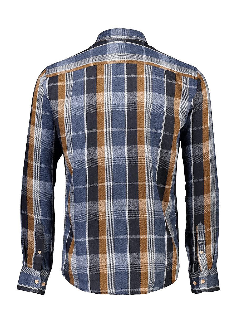 Bison - Super soft check L/S - karierte hemden - navy - 2