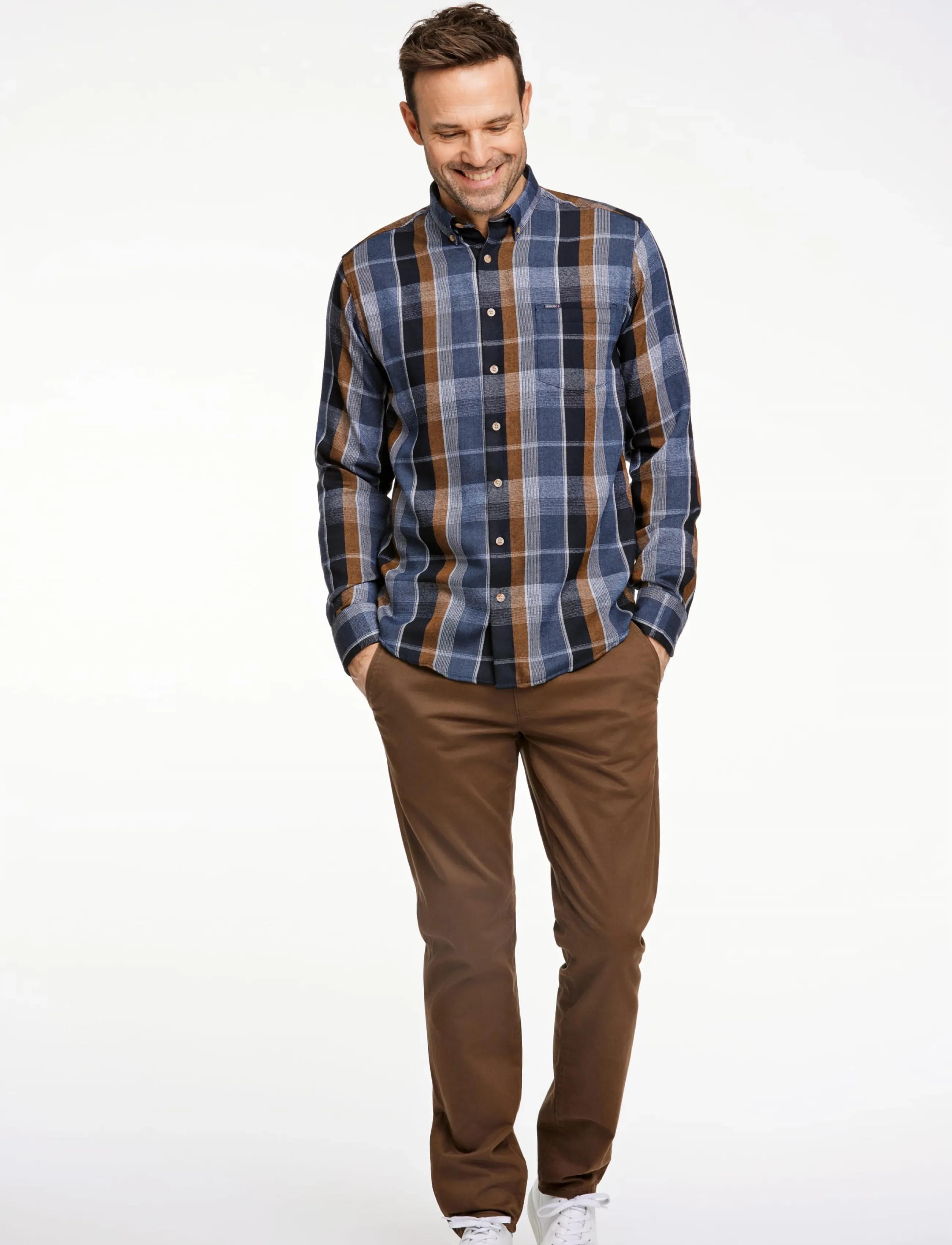 Bison - Super soft check L/S - karierte hemden - navy - 3
