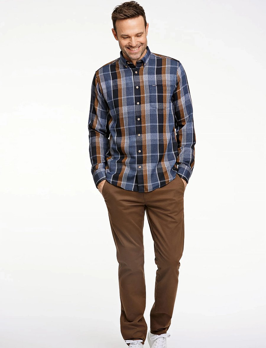 Bison - Super soft check L/S - karierte hemden - navy - 3