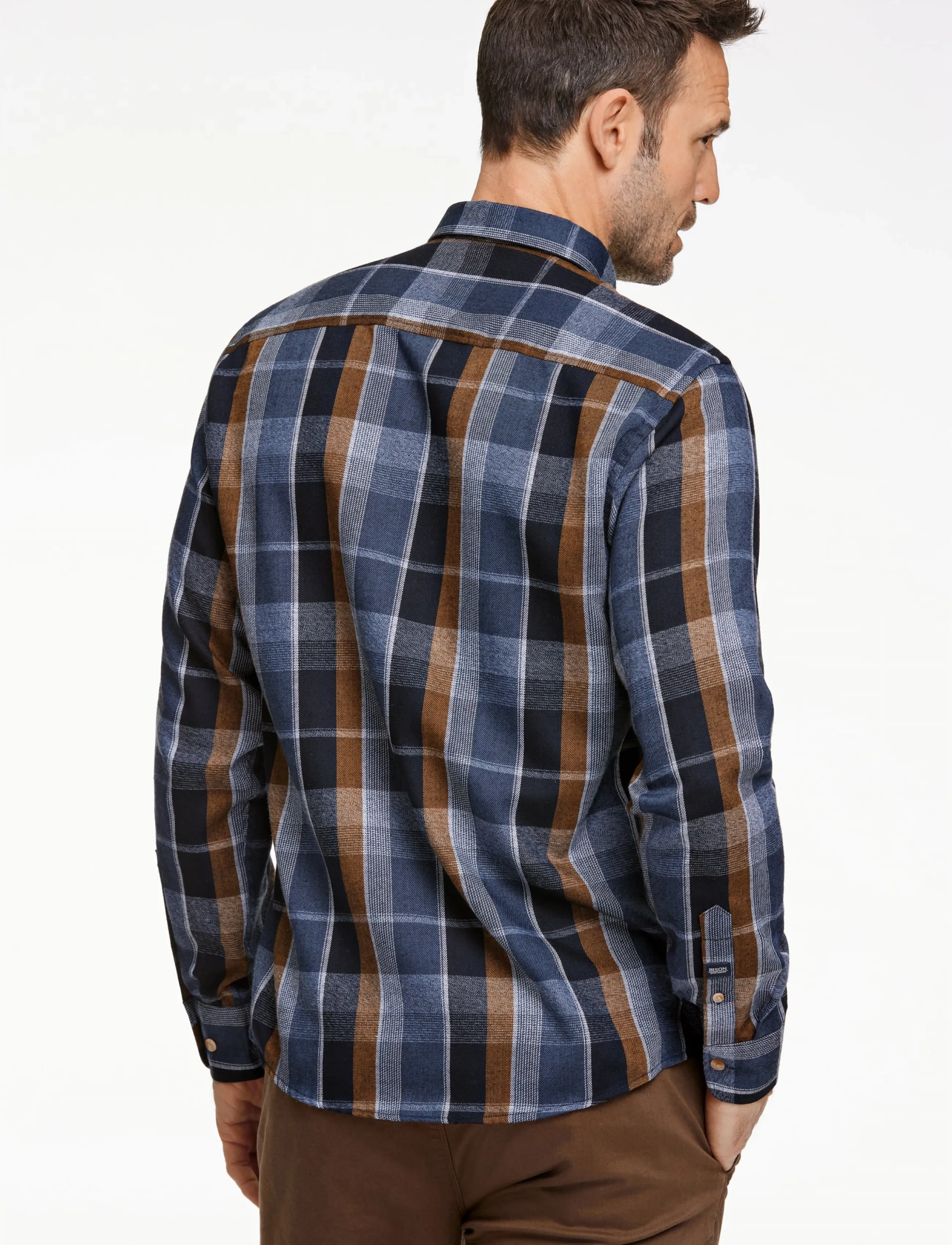Bison - Super soft check L/S - karierte hemden - navy - 4