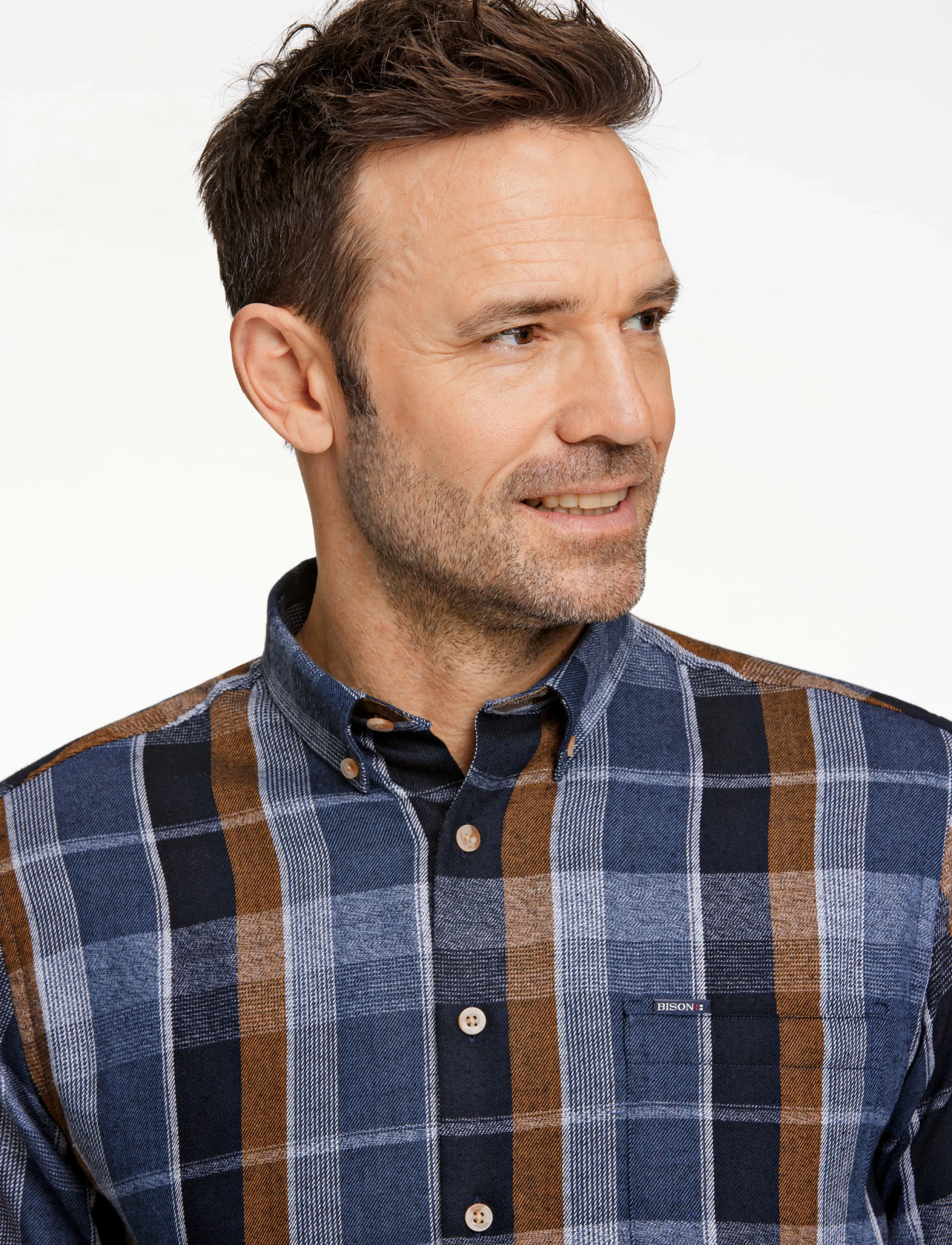 Bison - Super soft check L/S - karierte hemden - navy - 5