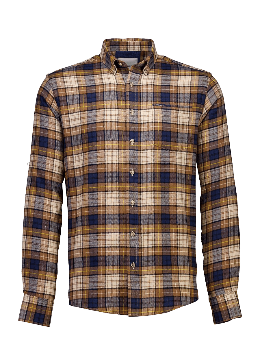 Bison - Checked shirt L/S - checkered shirts - camel - 1