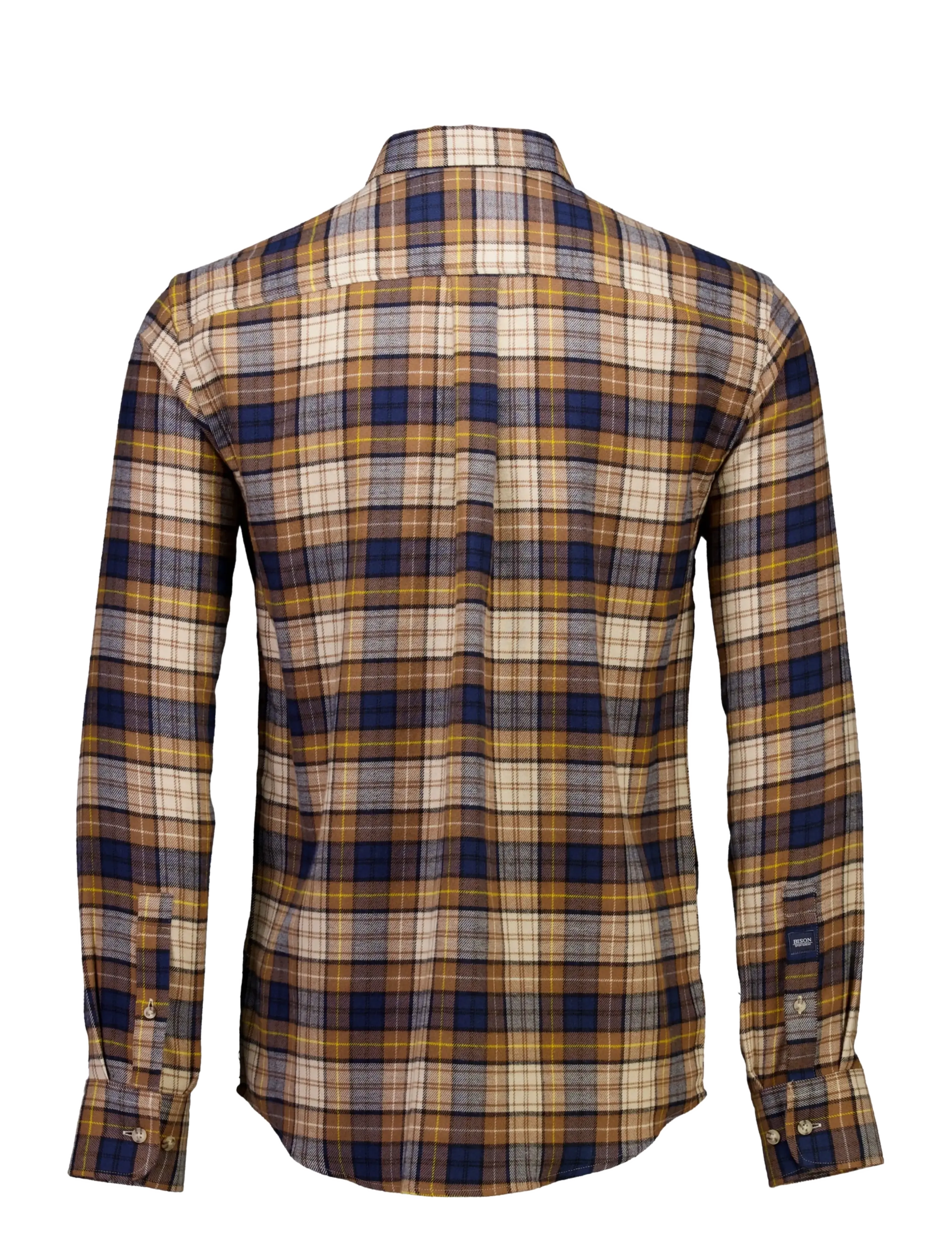 Bison - Checked shirt L/S - camel - 2